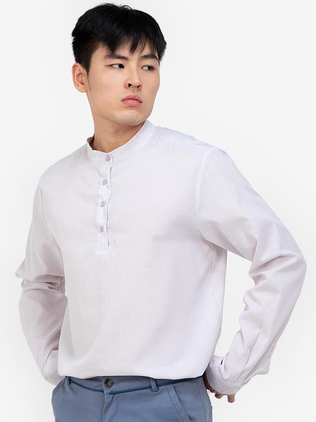 

ZALORA BASICS Men Blue Solid Regular Fit Pure Cotton Casual Shirt