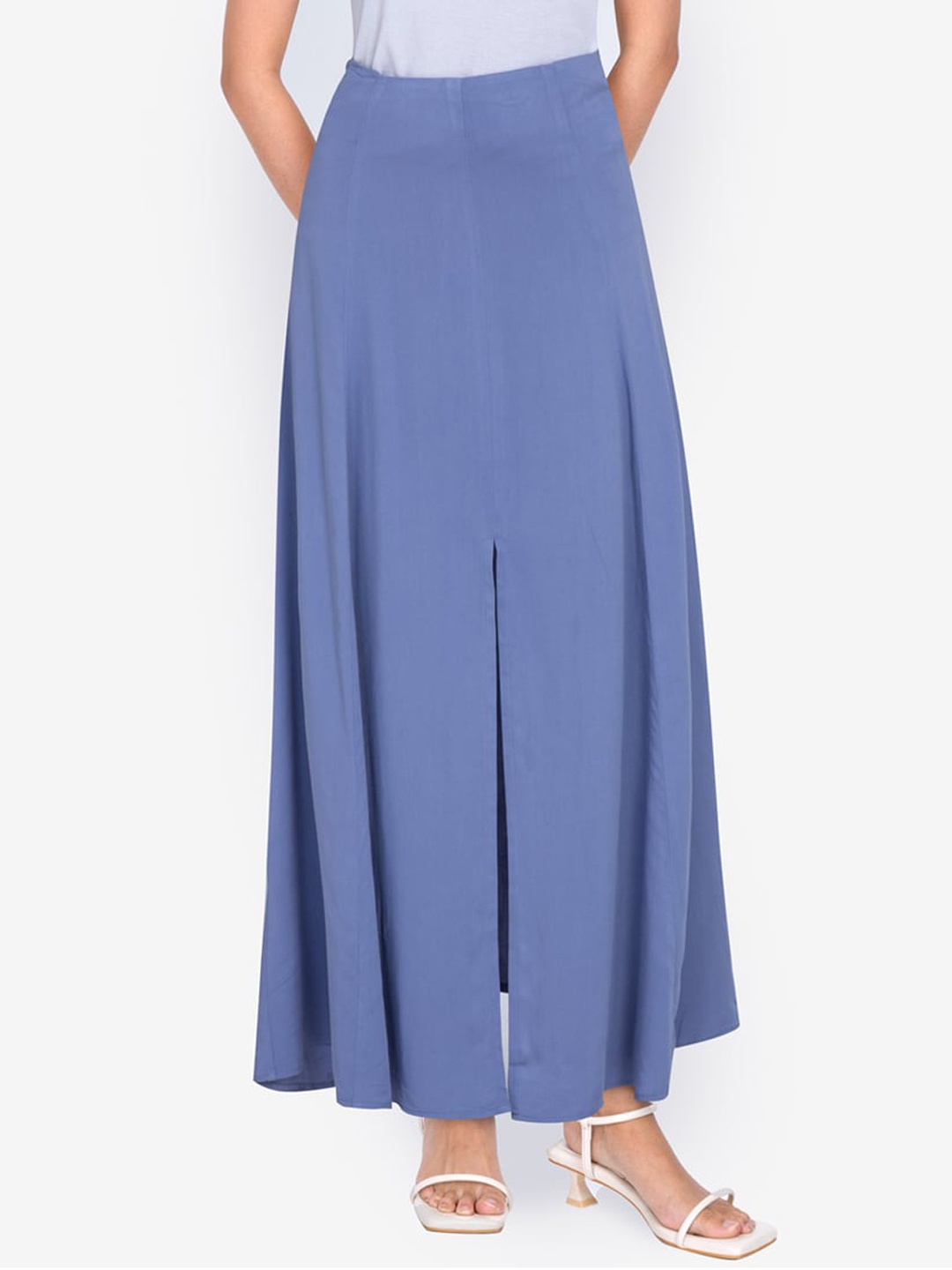 

ZALORA BASICS Blue Maxi Skirt With Slit
