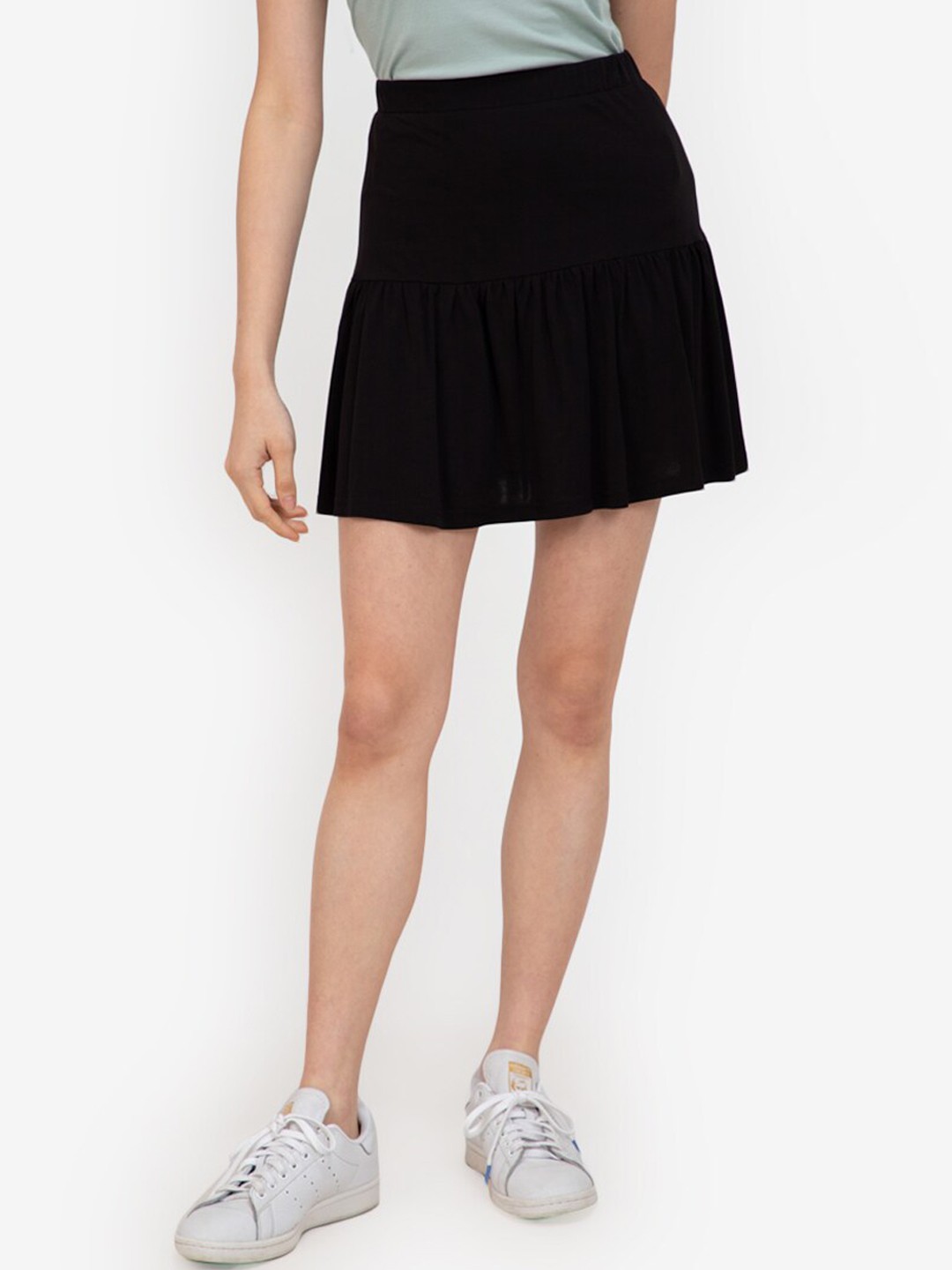 

Drop Waist Jersey Skirt, Black