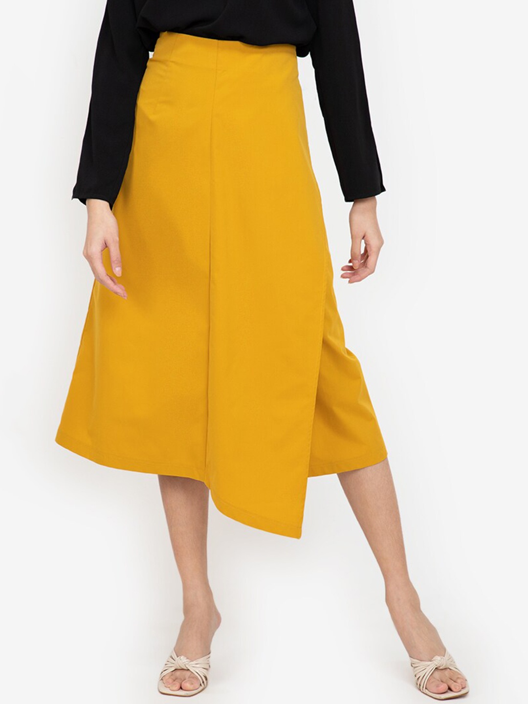 

ZALORA BASICS Mustard High Waist Wrap Skirt