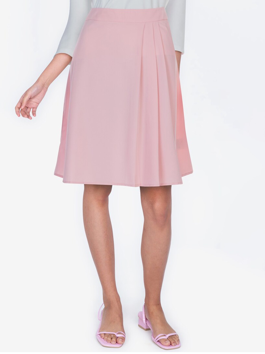 

ZALORA BASICS Pink Solid Pleated Detail Skirt