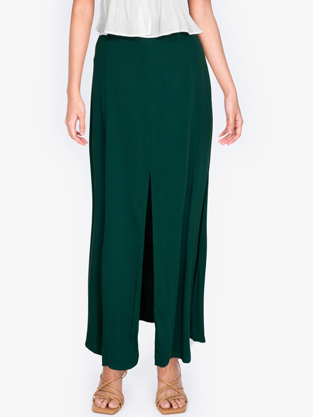 

ZALORA BASICS Women Green Straight Maxi Skirt