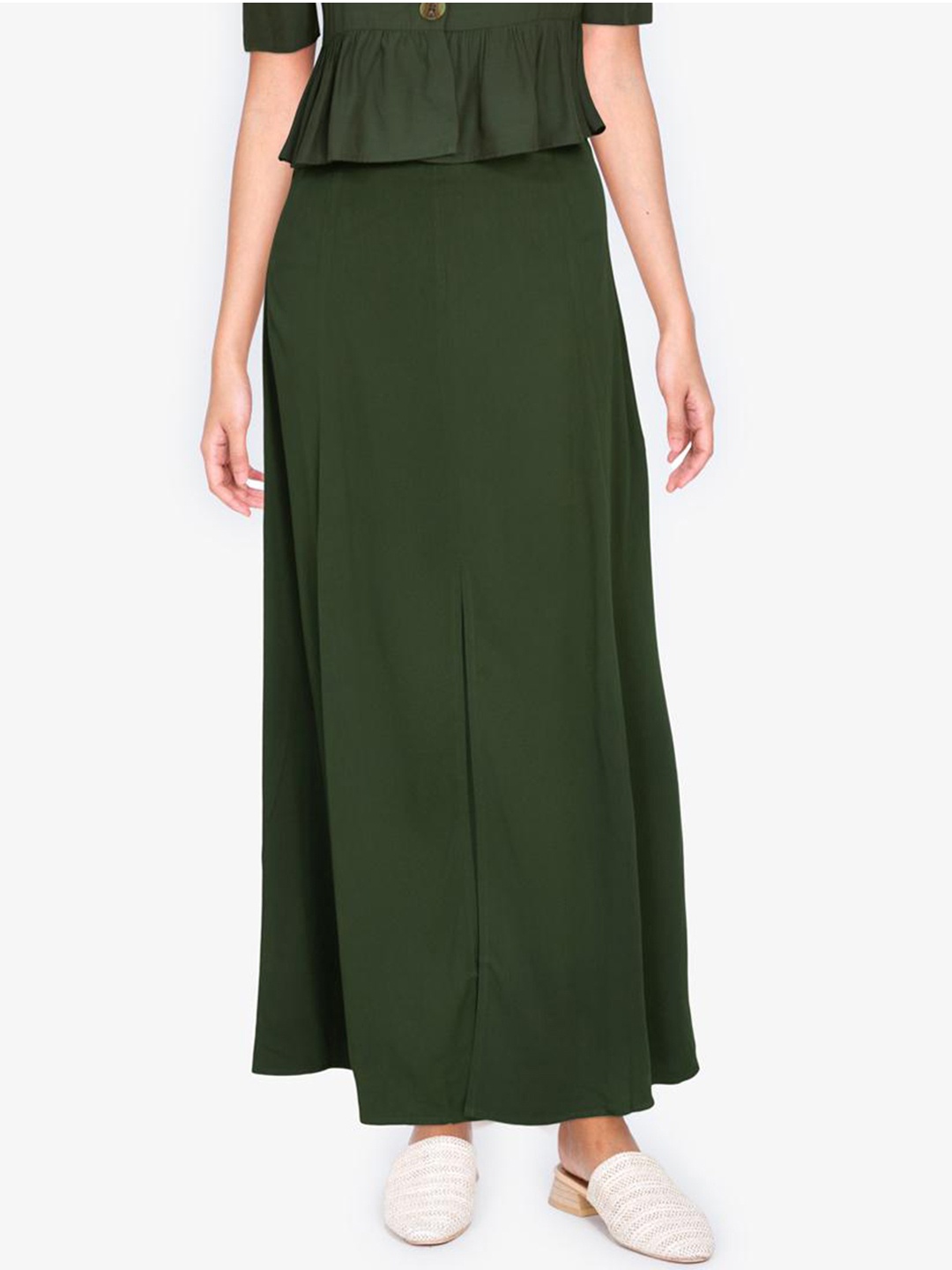 

ZALORA BASICS Women Green Solid Skirt