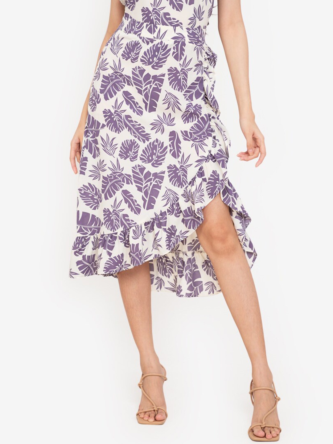 

ZALORA BASICS Women Multi Ruffle Hem Asymmetric Skirt