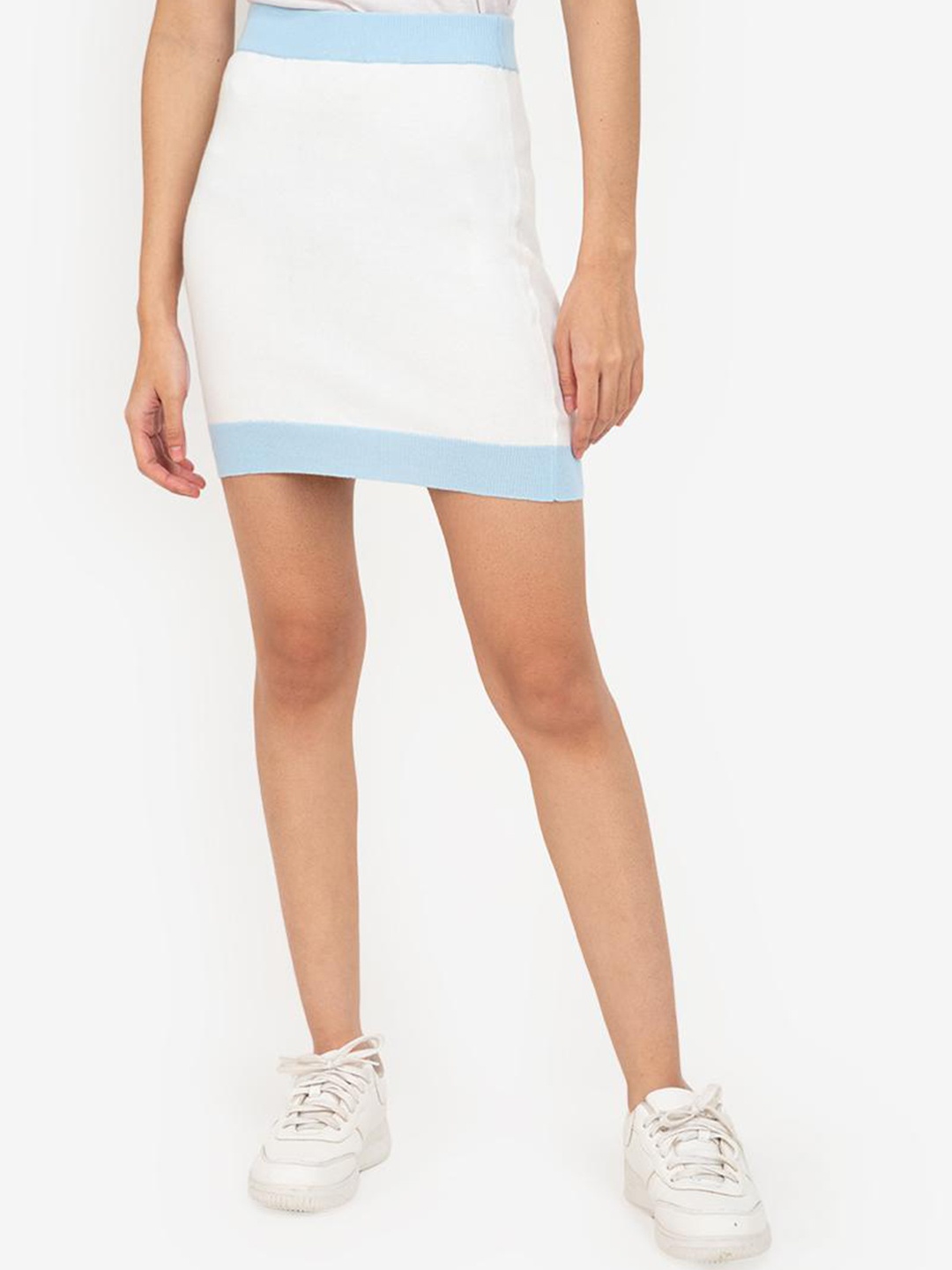 

ZALORA BASICS Lavendar Knitted Fitted Blocked Skirt, Lavender