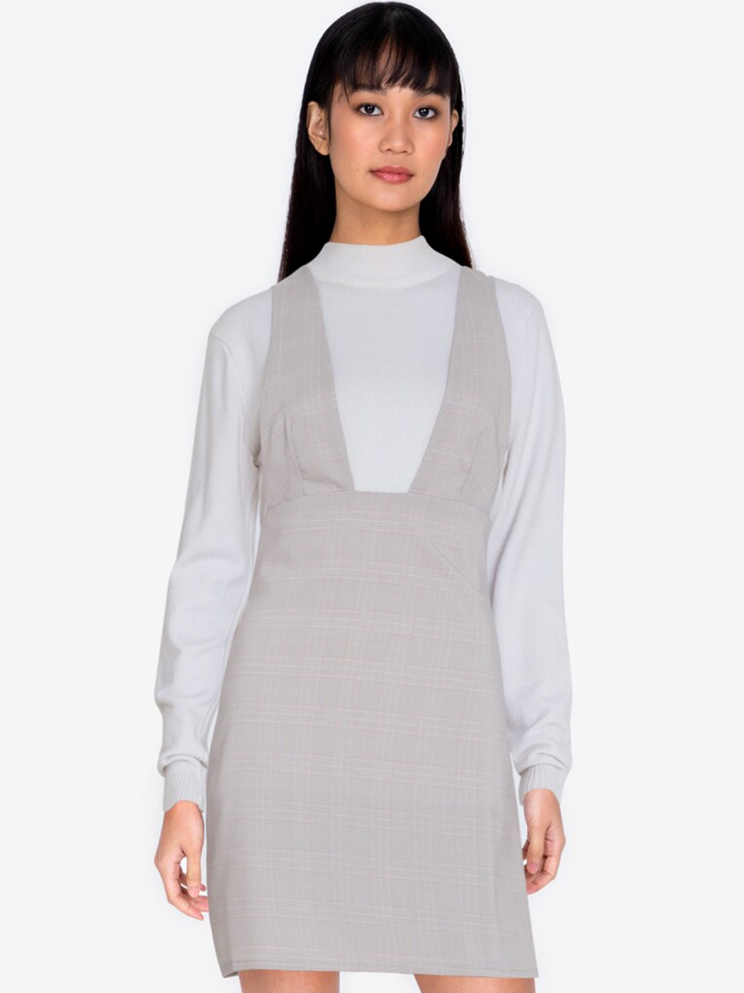 

ZALORA BASICS Beige Checked Dress