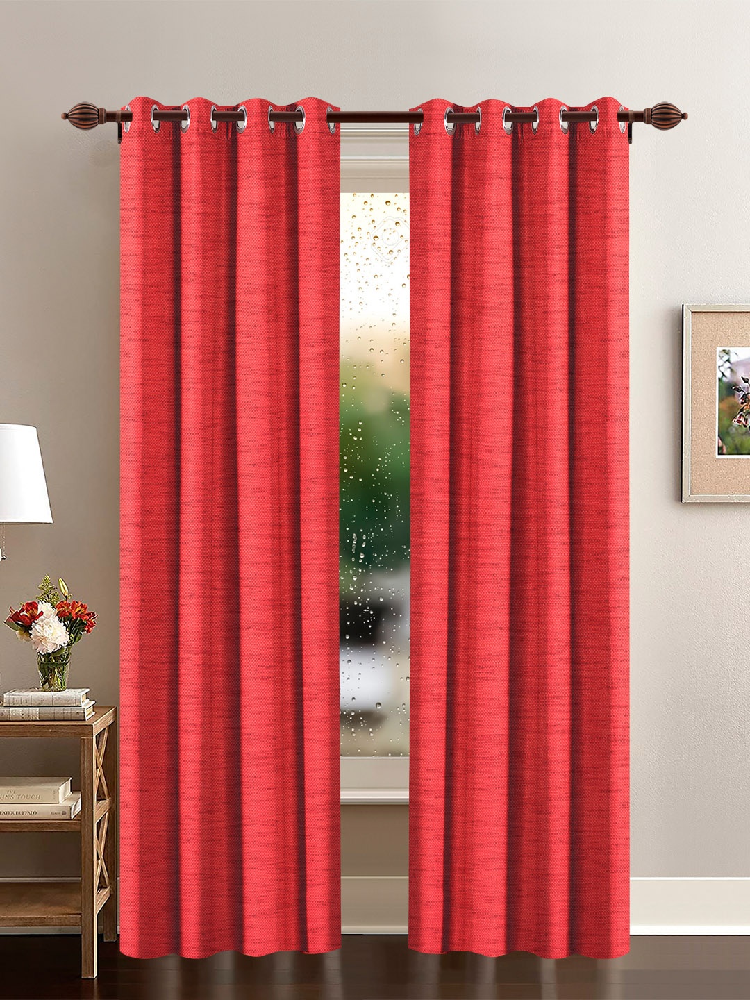 

Deco Window Red Set of 2 Room Darkening Door Curtain