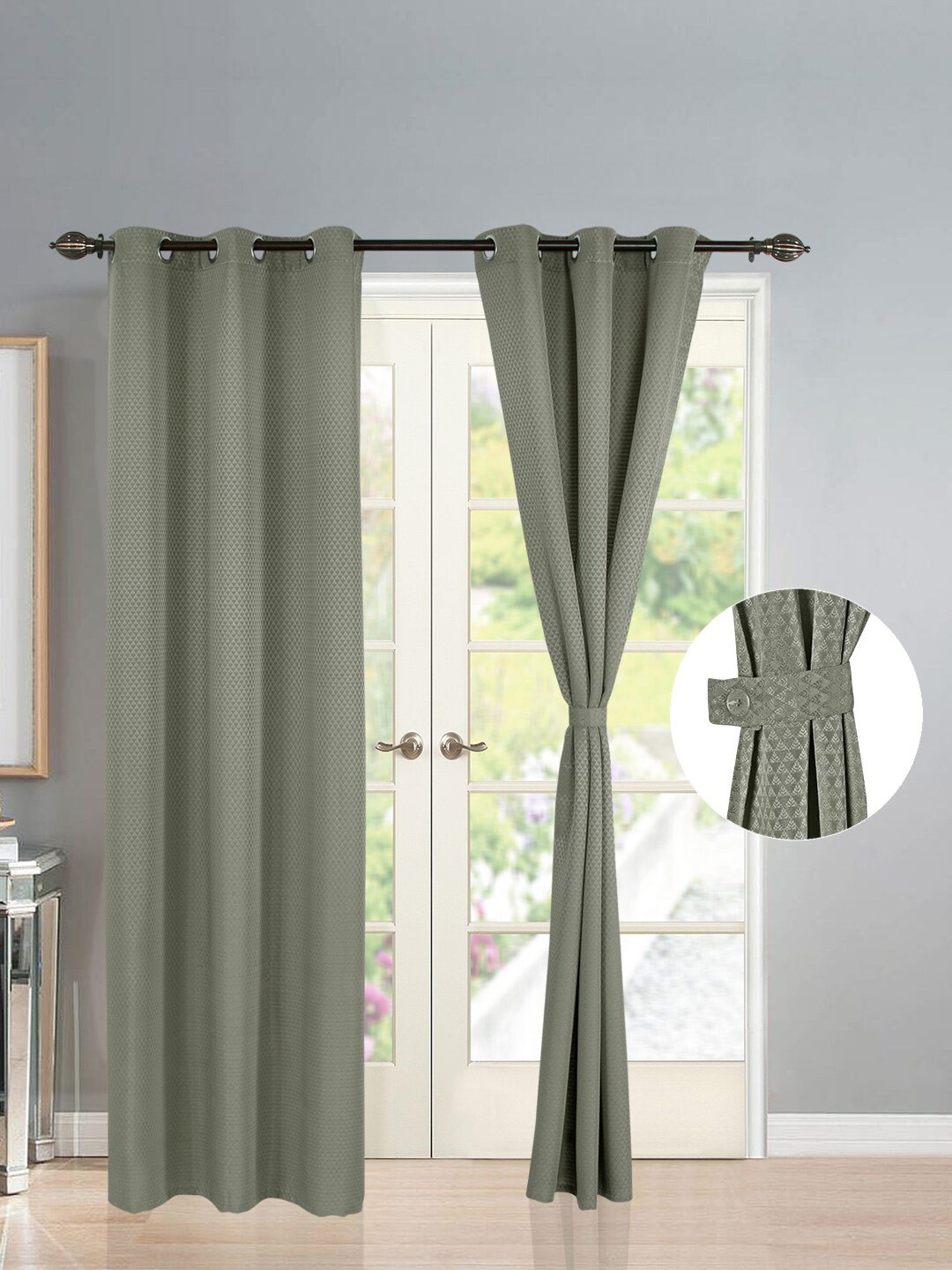 

Deco Window Grey Set of 2 Room Darkening Door Curtain