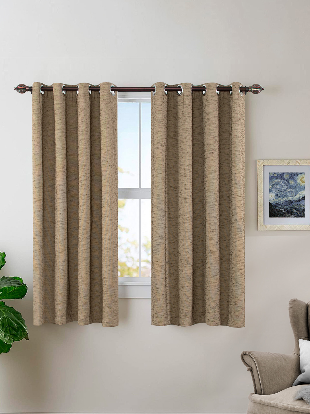 

Deco Window Beige Set of 2 Room Darkening Window Curtain