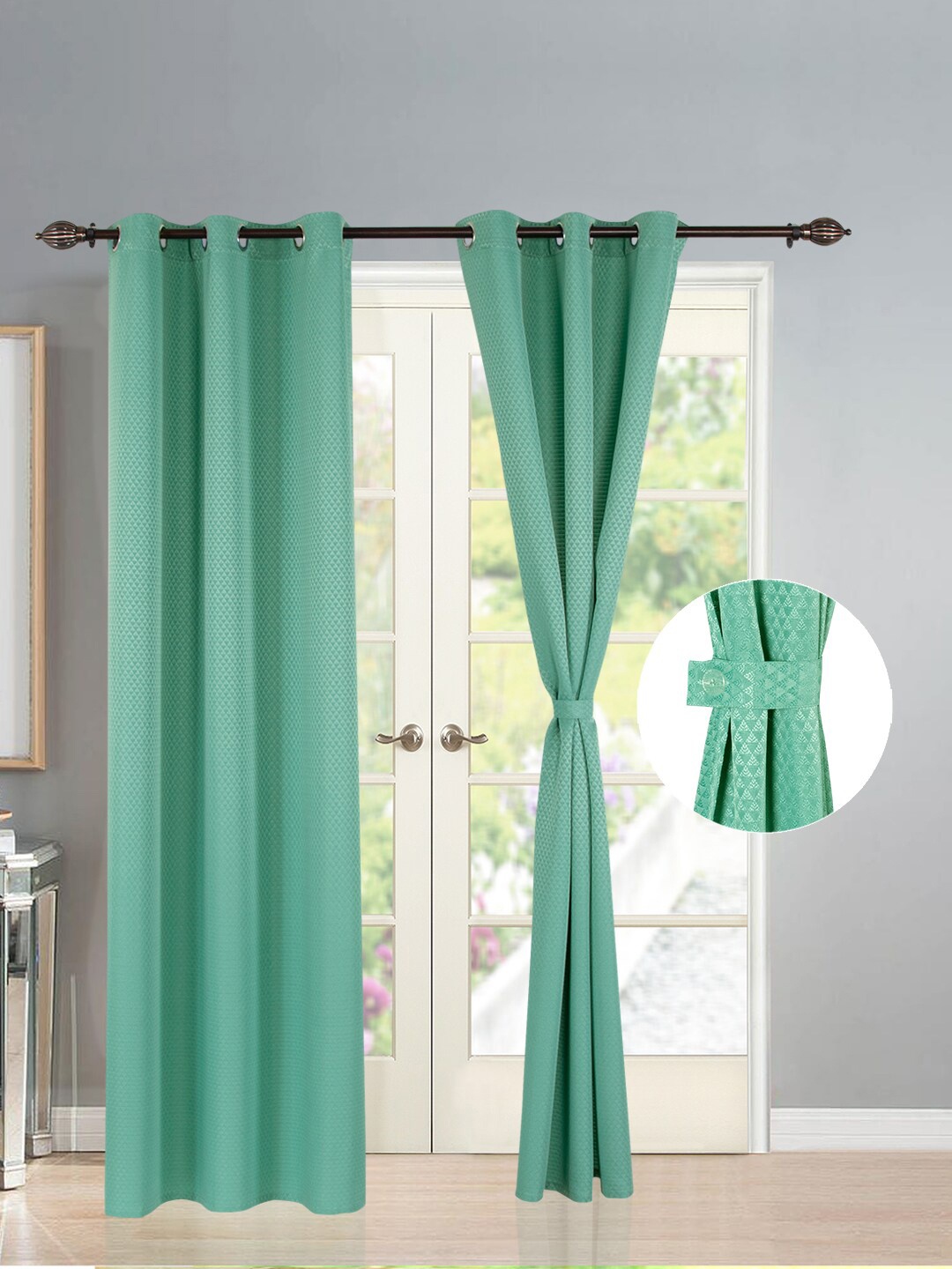 

Deco Window Green Set of 2 Room Darkening Door Curtain