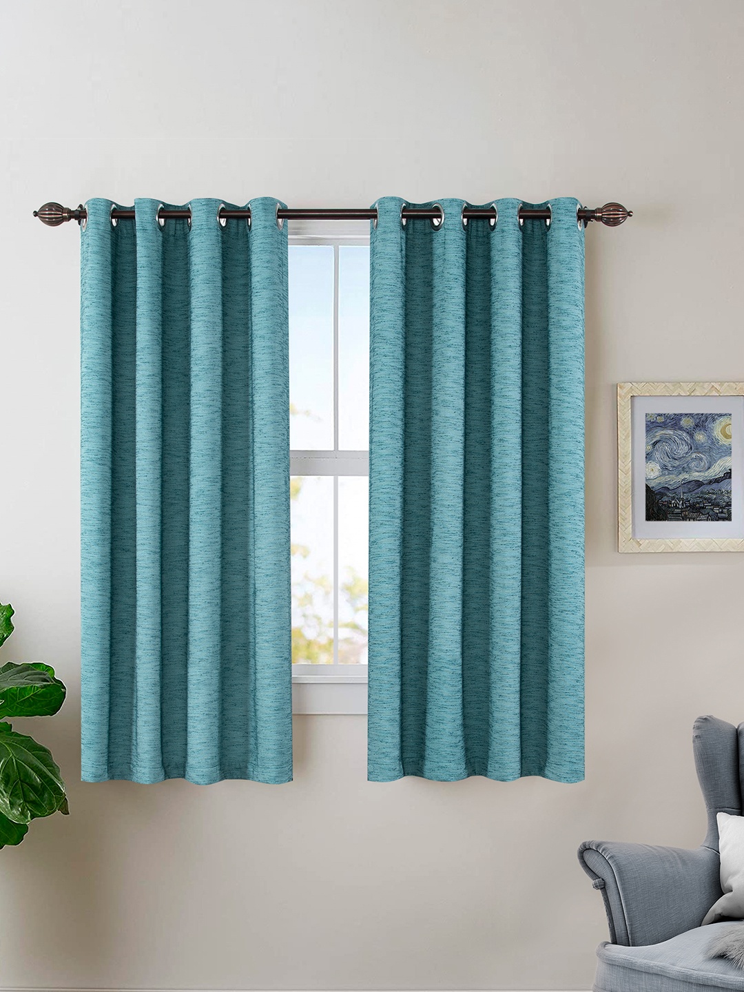 

Deco Window Teal Set of 2 Room Darkening Window Curtain