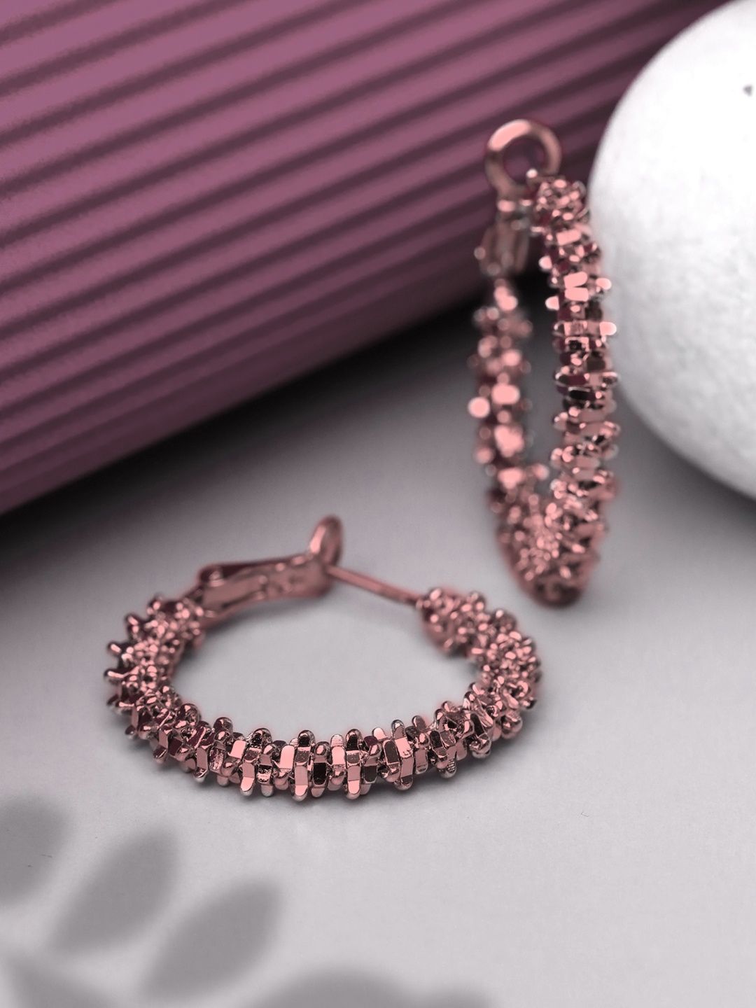 

PRITA BY PRIYAASI Silver-Toned Circular Hoop Earrings