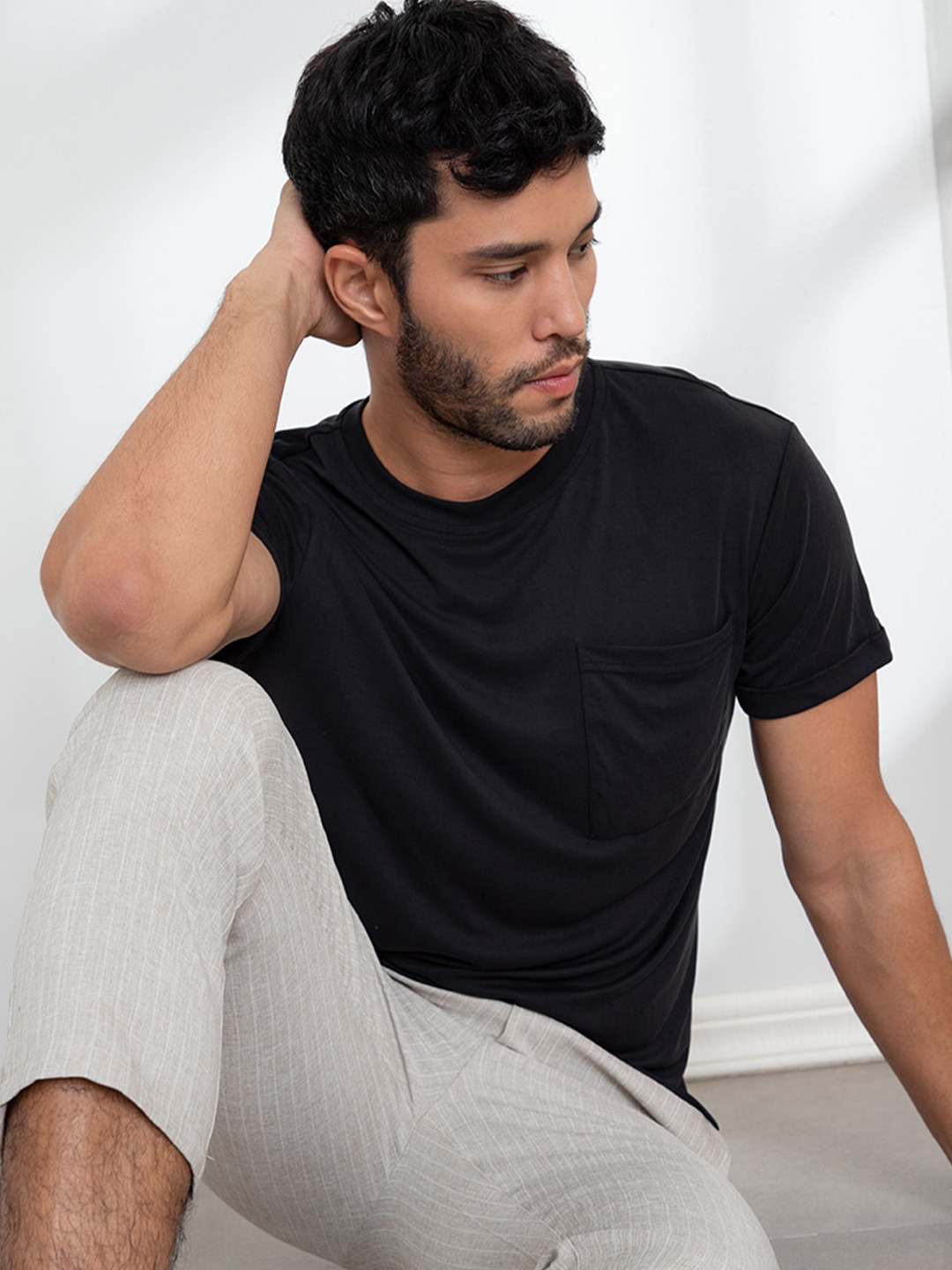 

ORIGIN BY ZALORA Men Black T-shirt