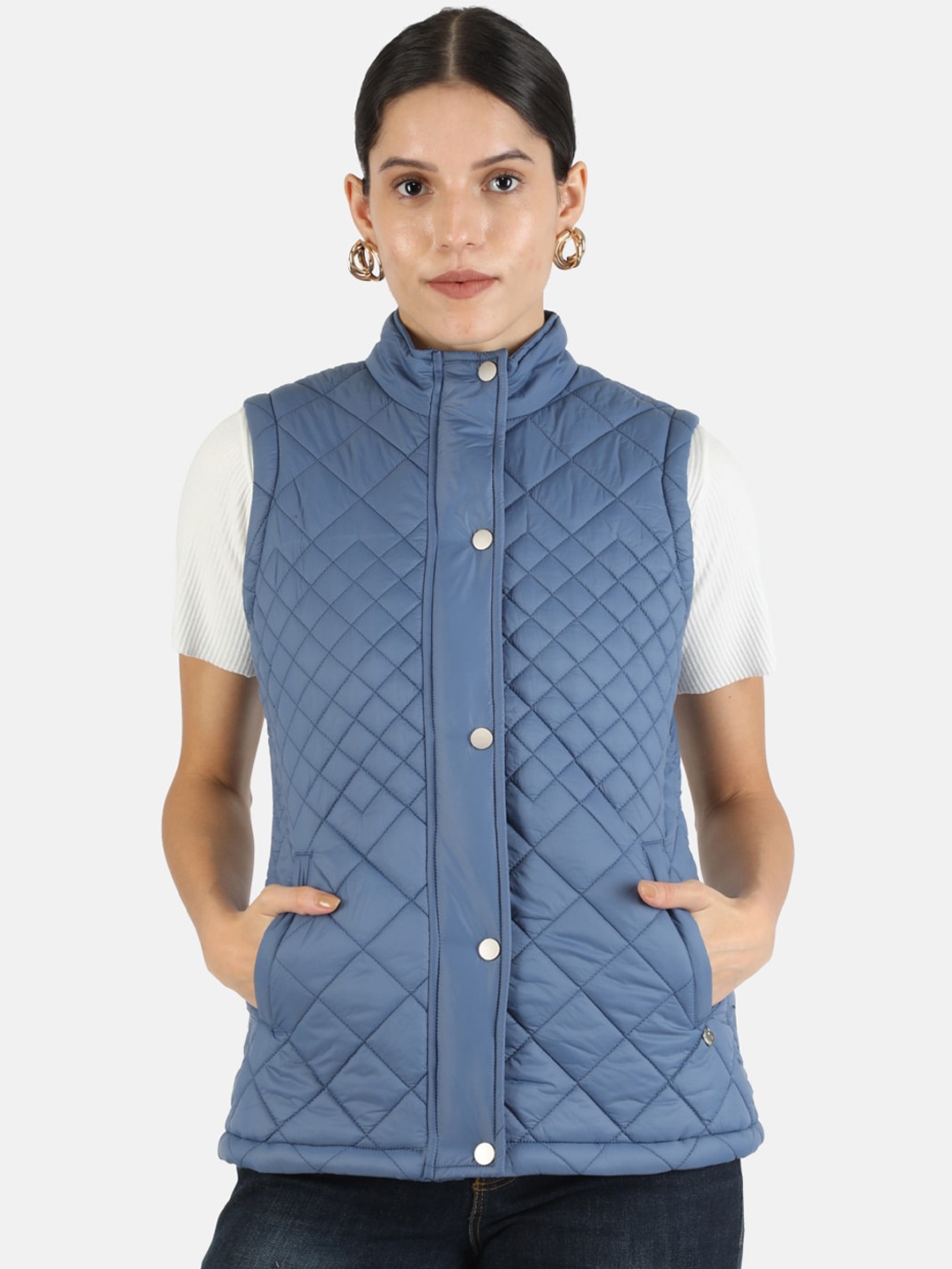 

Monte Carlo Women Grey Lightweight Quilted Woollen Jacket
