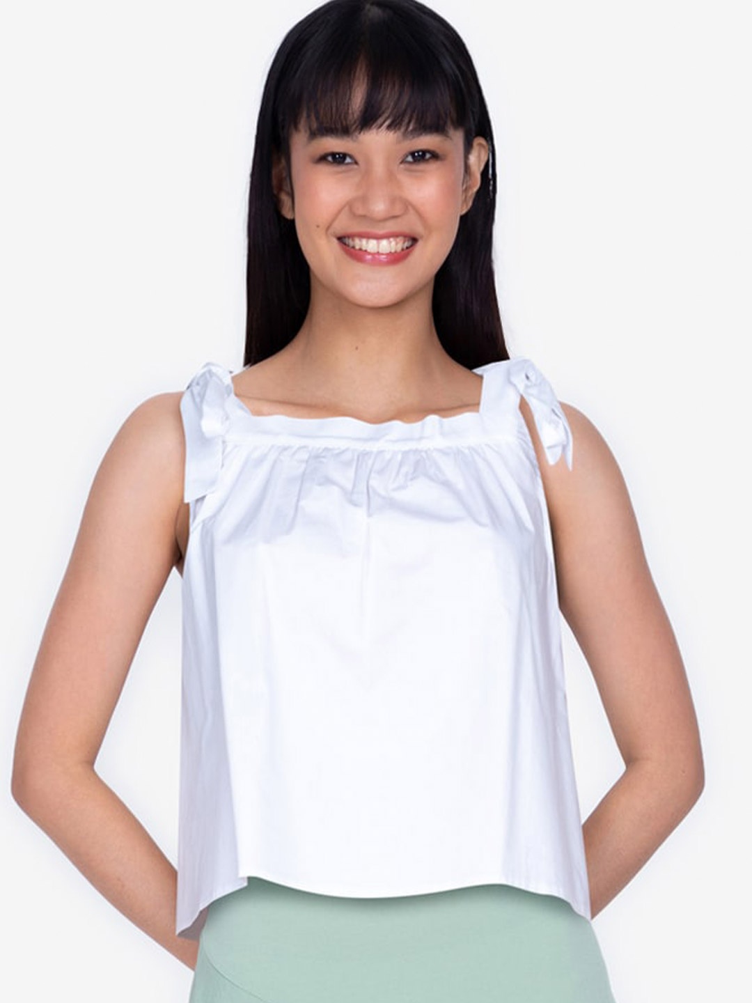 

ZALORA BASICS White Bow Strap Top