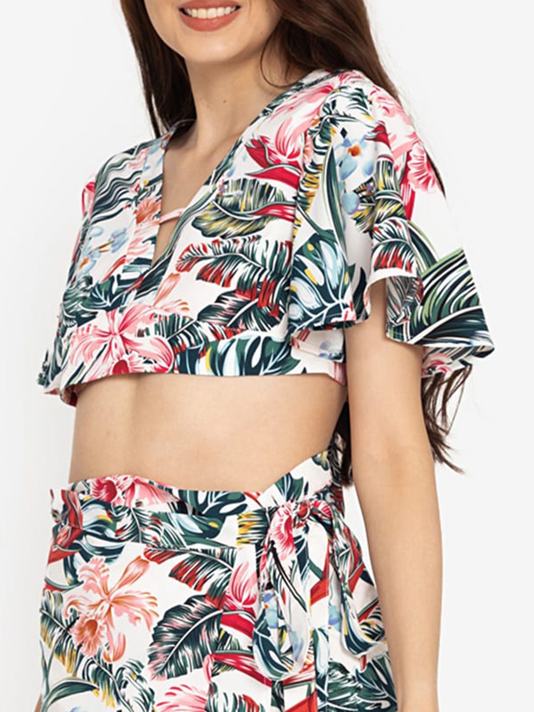 

ZALORA BASICS Multicoloured Floral Print Crop Top, Multi