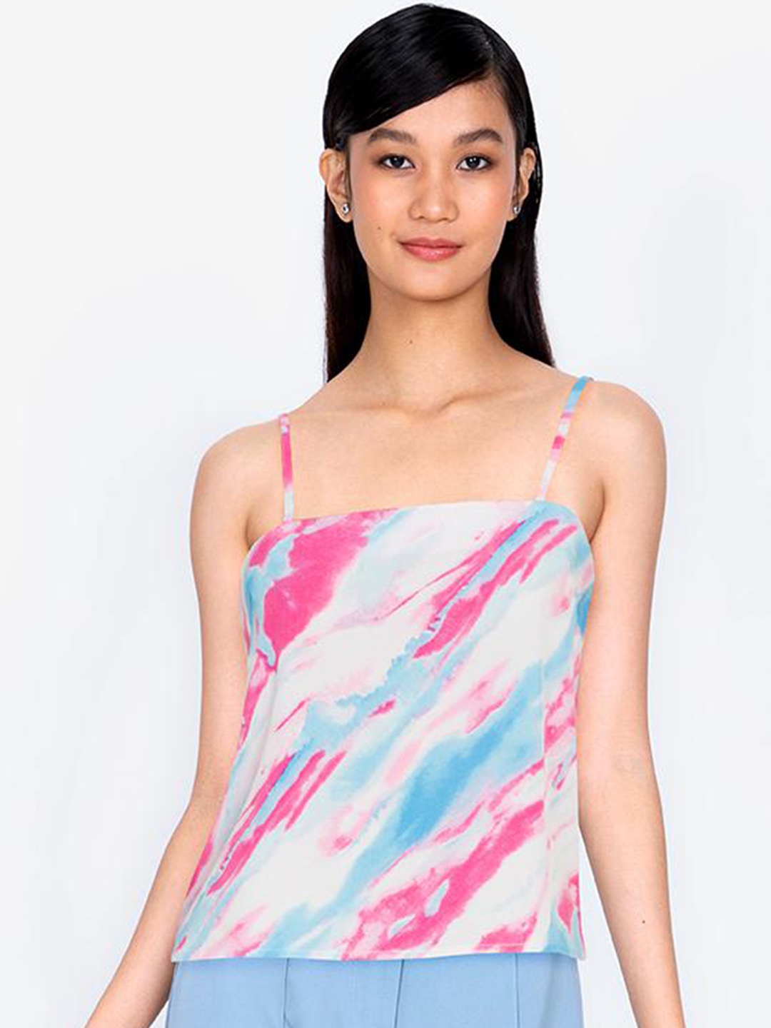 

ZALORA BASICS Multicoloured Print Crop Top, Multi