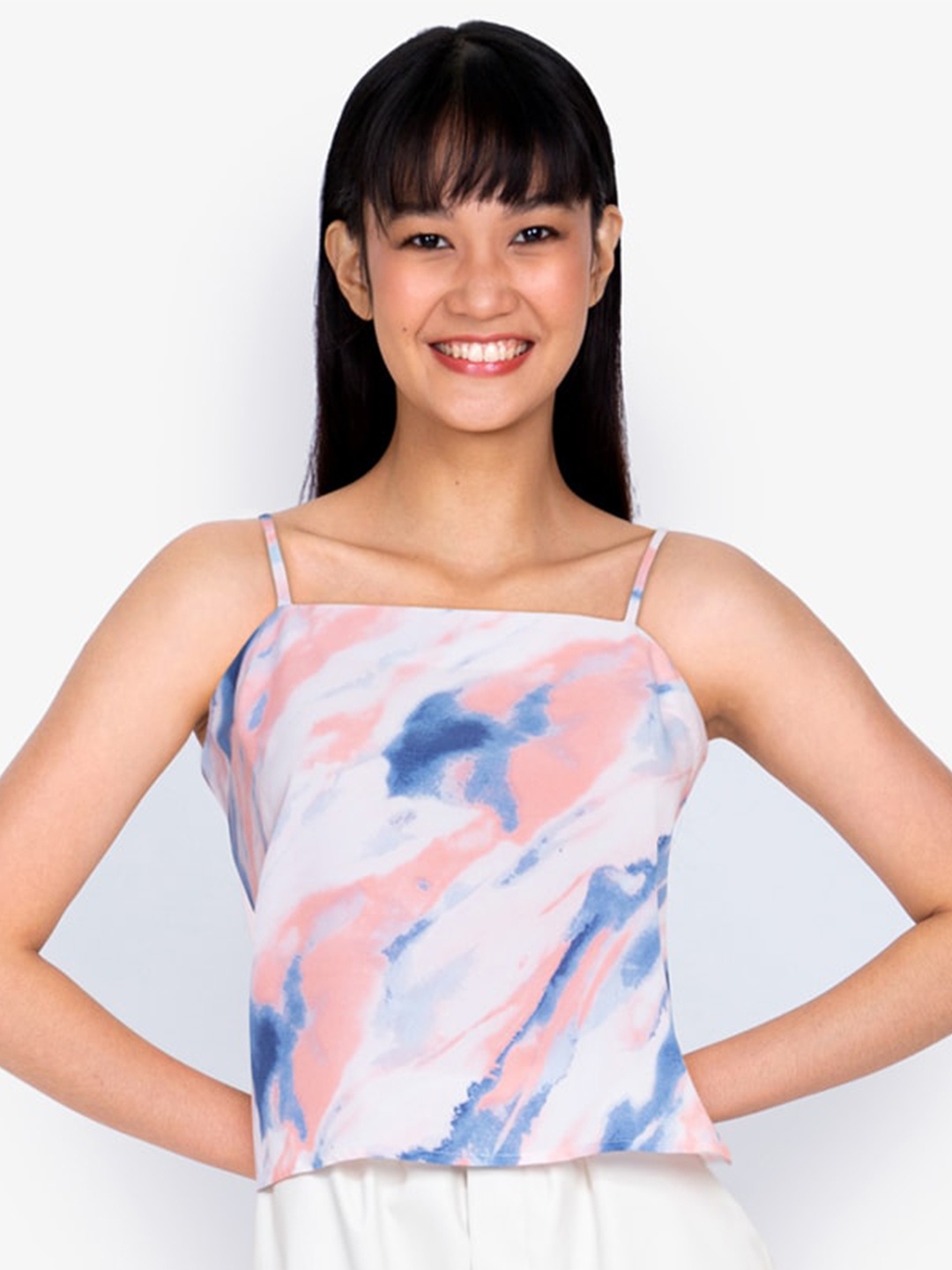 

ZALORA BASICS Multicoloured Print Crop Top, Multi