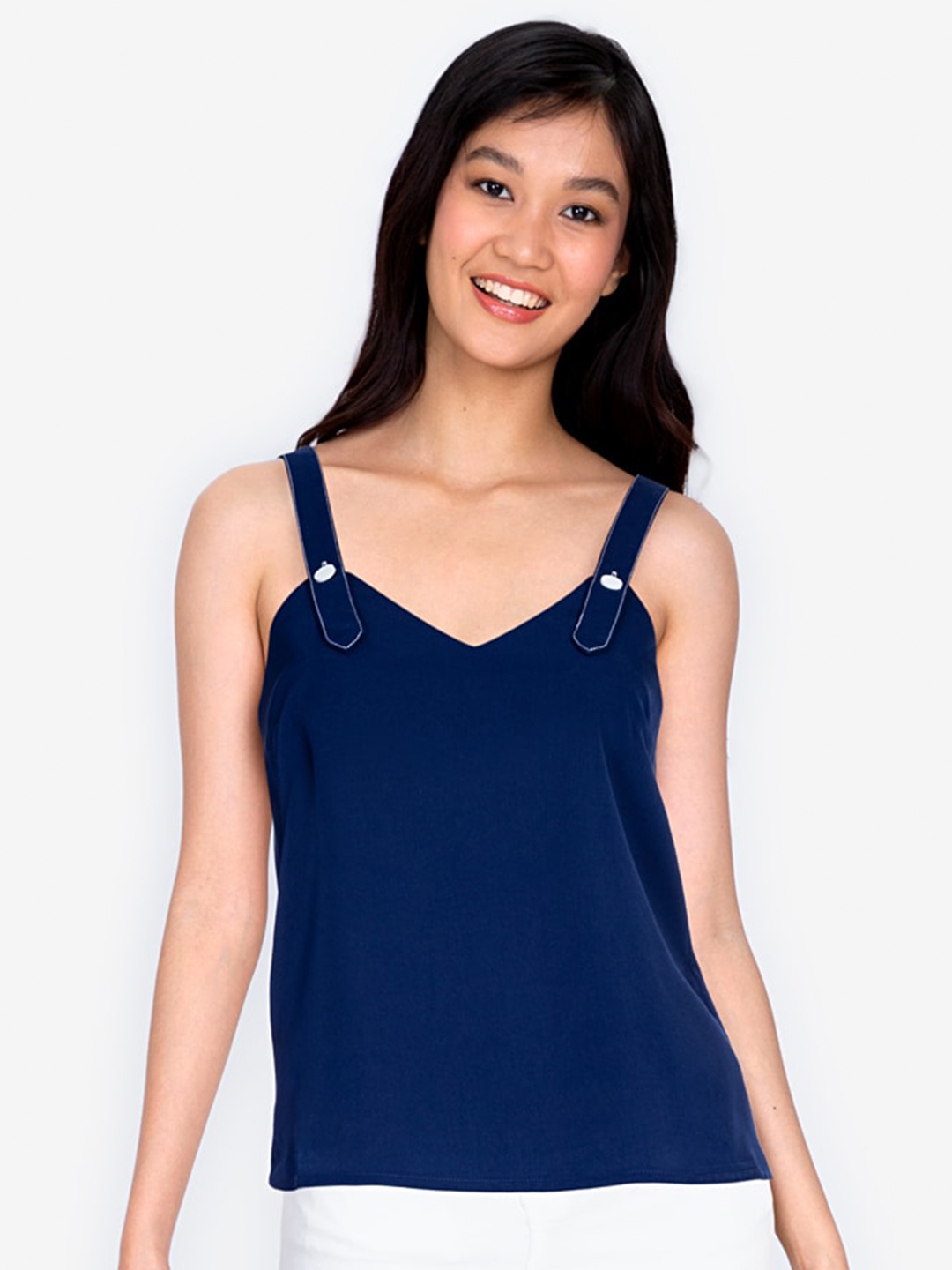 

ZALORA BASICS Navy Blue A-line Top