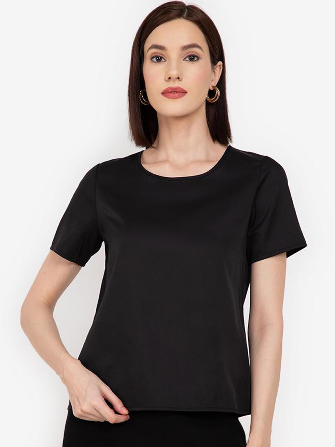 

ZALORA WORK Women Black Solid High Neck Top