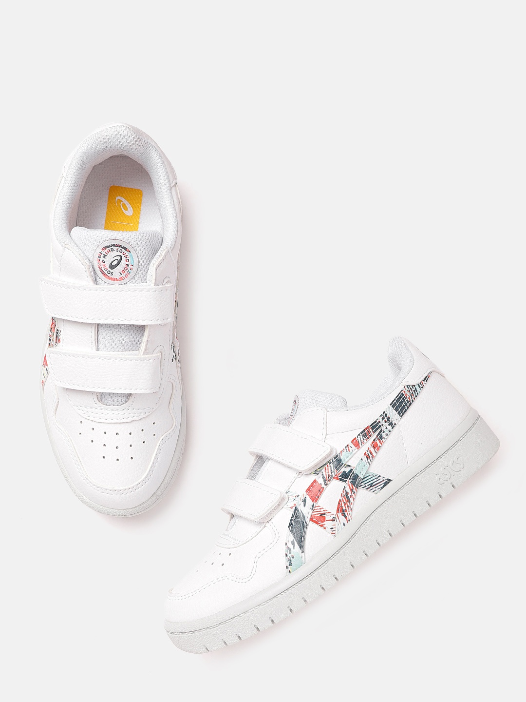 

ASICS Kids White & Coral Orange Perforated Japan S PS Sneakers