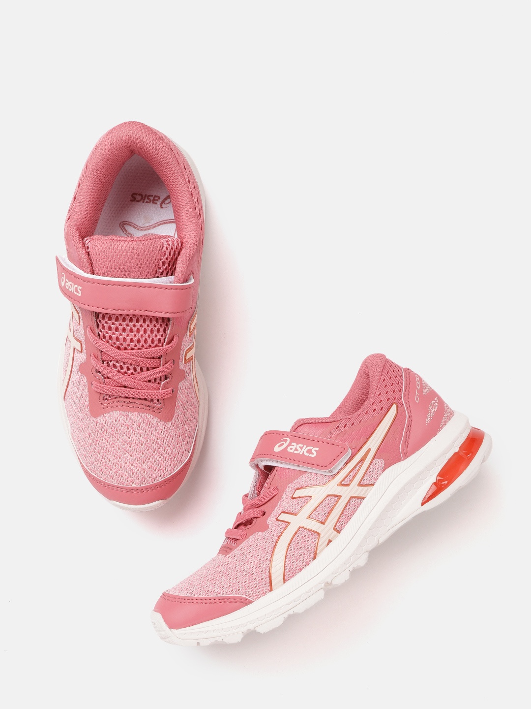 

ASICS Kids Peach-Coloured Woven Design GT-1000 10 PS Running Shoes