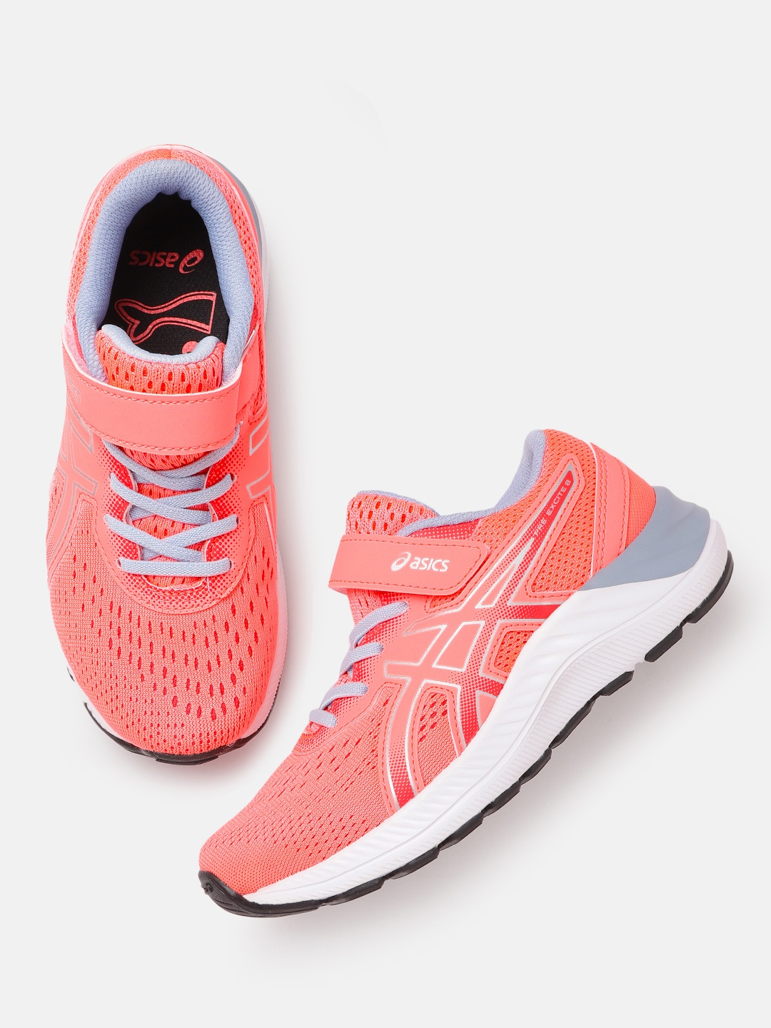 

ASICS Kids Coral Pink Woven Design Pre Excite 8 Ps Running Shoes