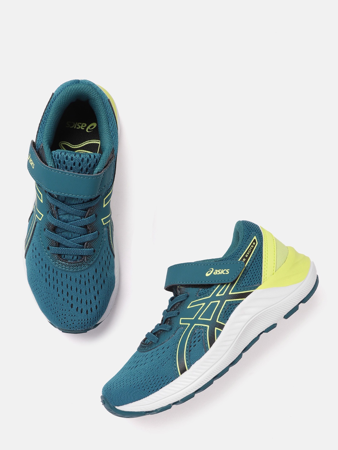 

ASICS Kids Teal Blue Woven Design Pre Excite 8 Ps Running Shoes