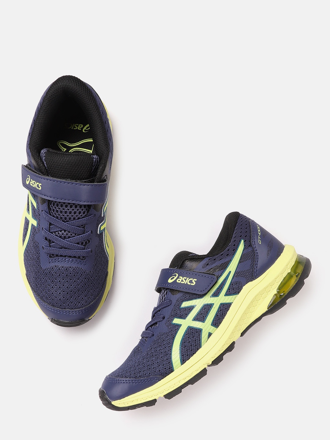 

ASICS Kids Navy Blue Woven Design GT-1000 10 PS Running Shoes