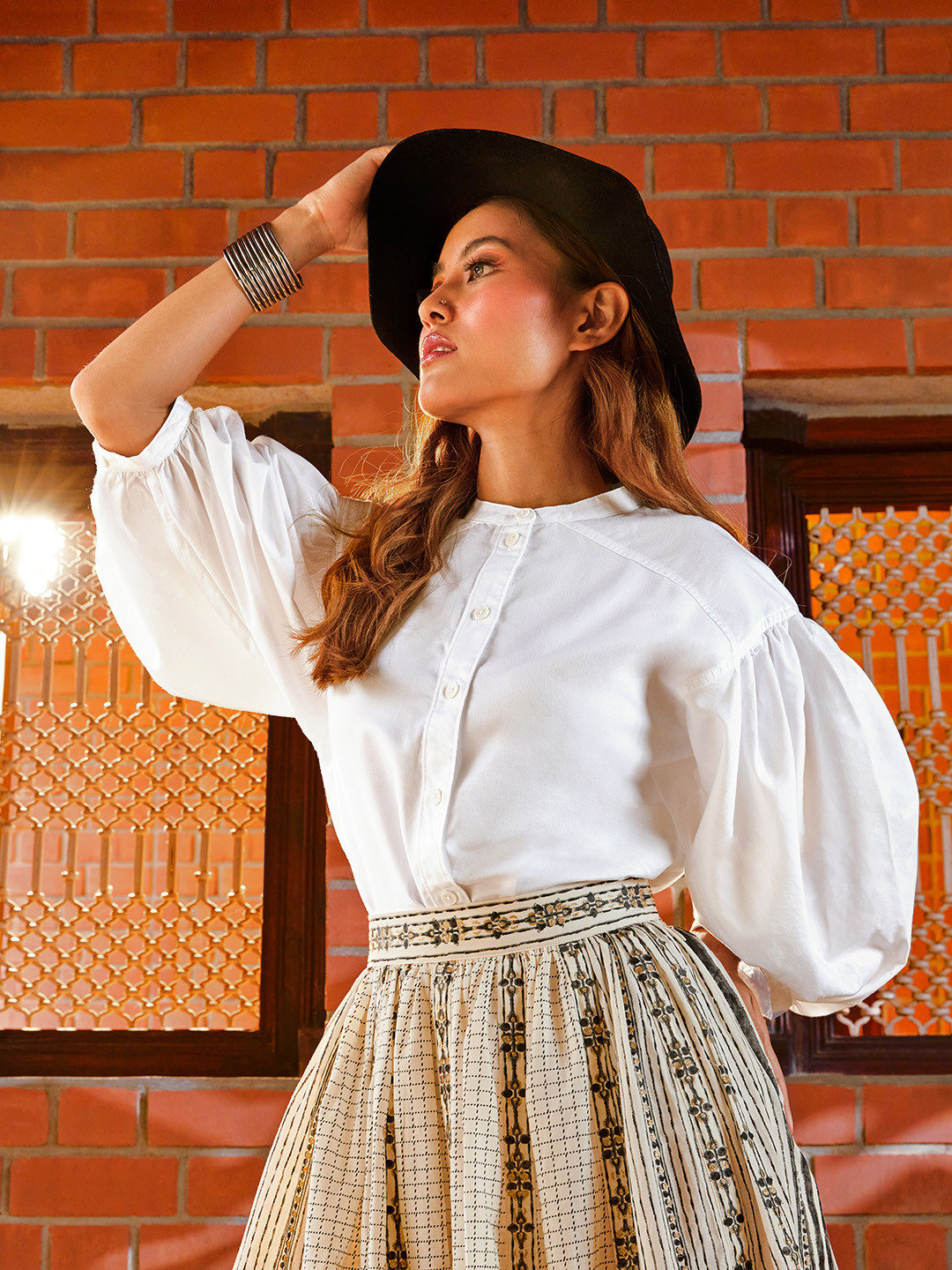 

Levis X Deepika Padukone Women White Relaxed Pleated Shirt
