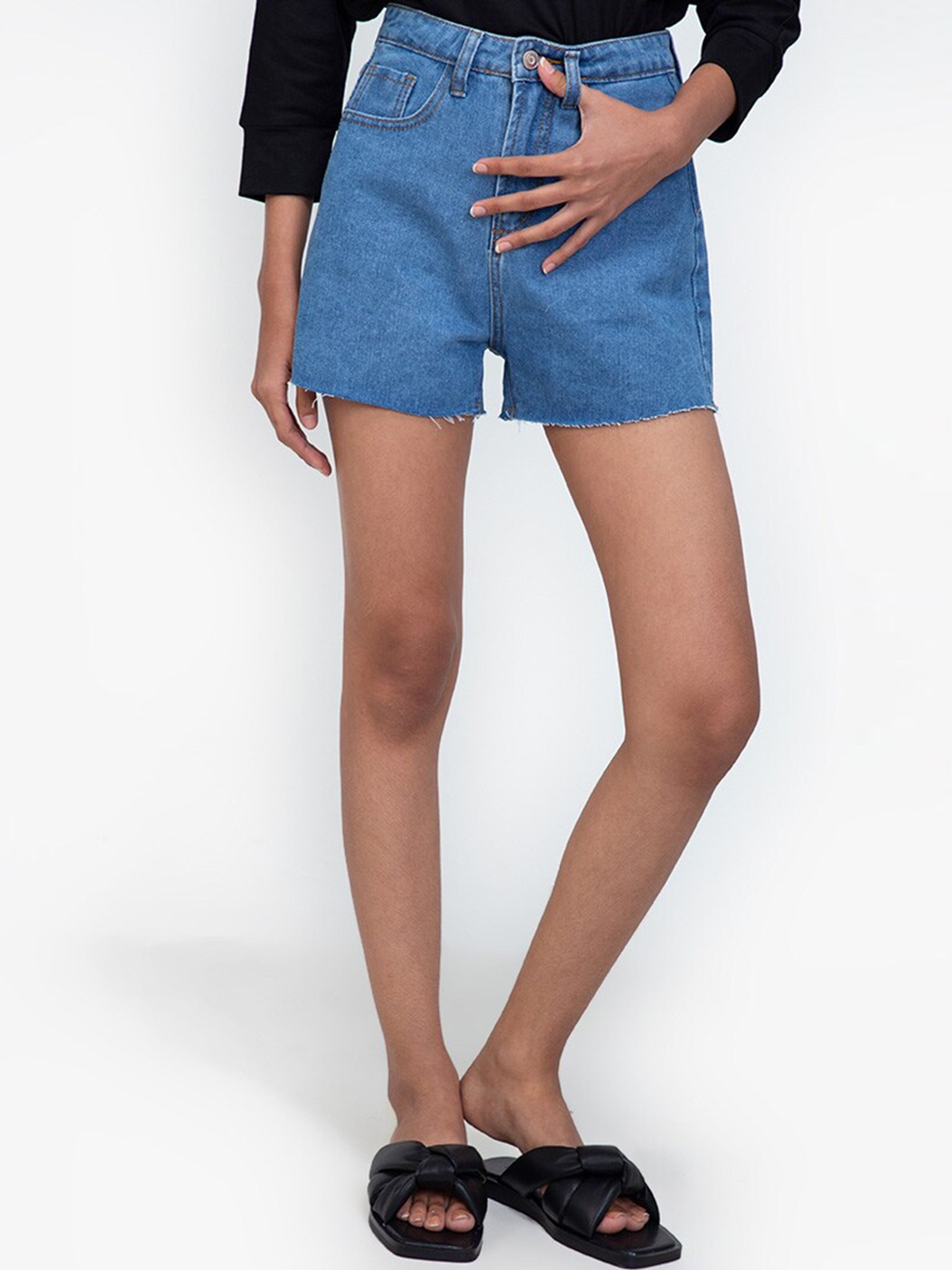 

ZALORA BASICS Women Blue Denim Shorts