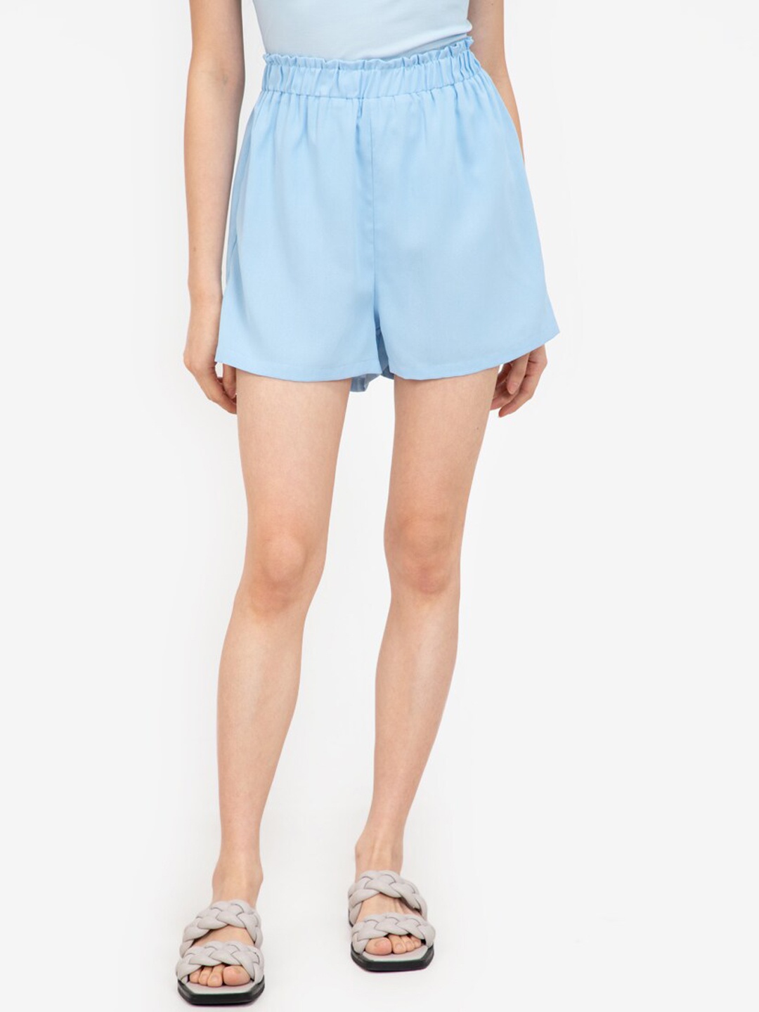 

ZALORA BASICS Women Blue High-Rise Shorts