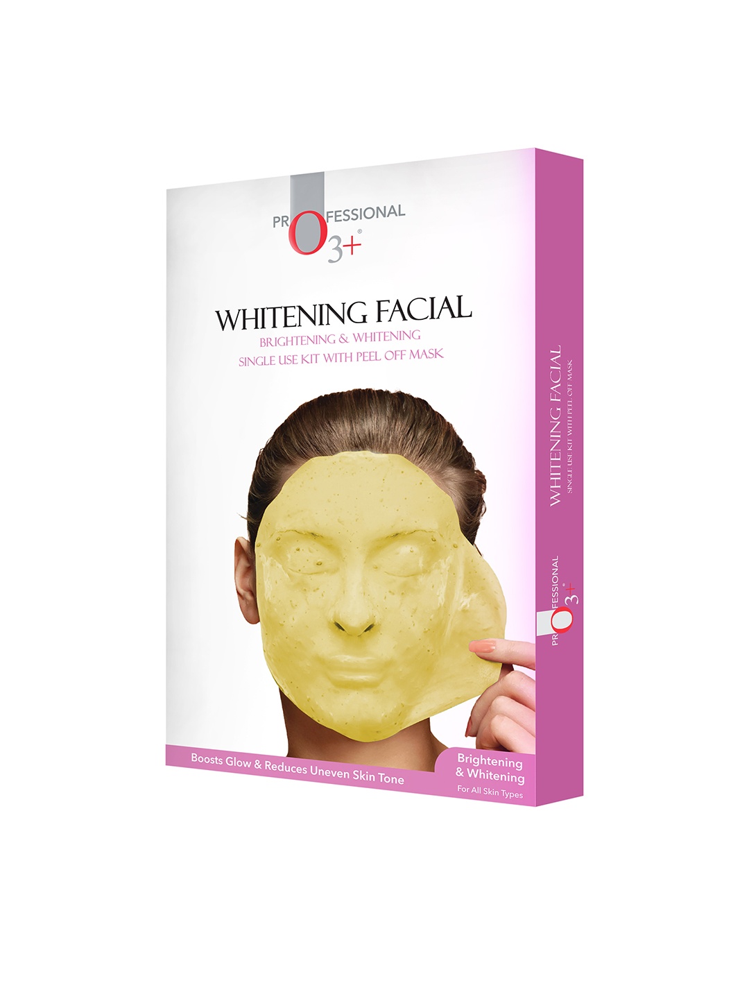 

O3 Whitening Facial Kit with Peel Off-Mask - Boosts Glow - For All Skin Type - Single Use, Pink