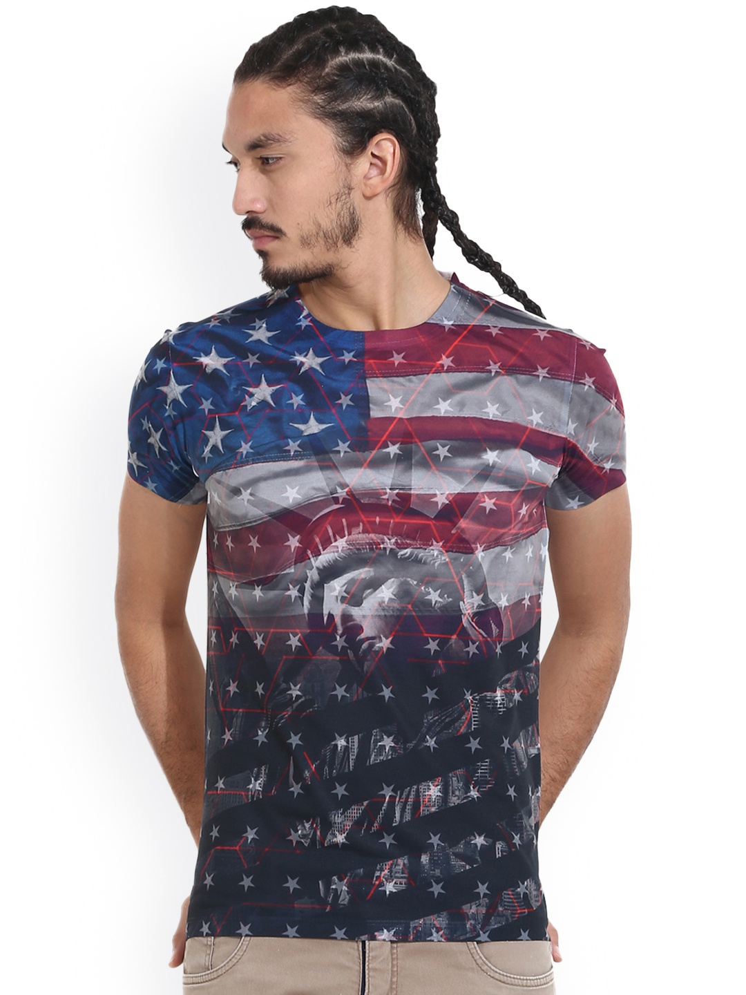 

Wear Your Mind Men Multicoloured Printed Round Neck T-shirt, Multi