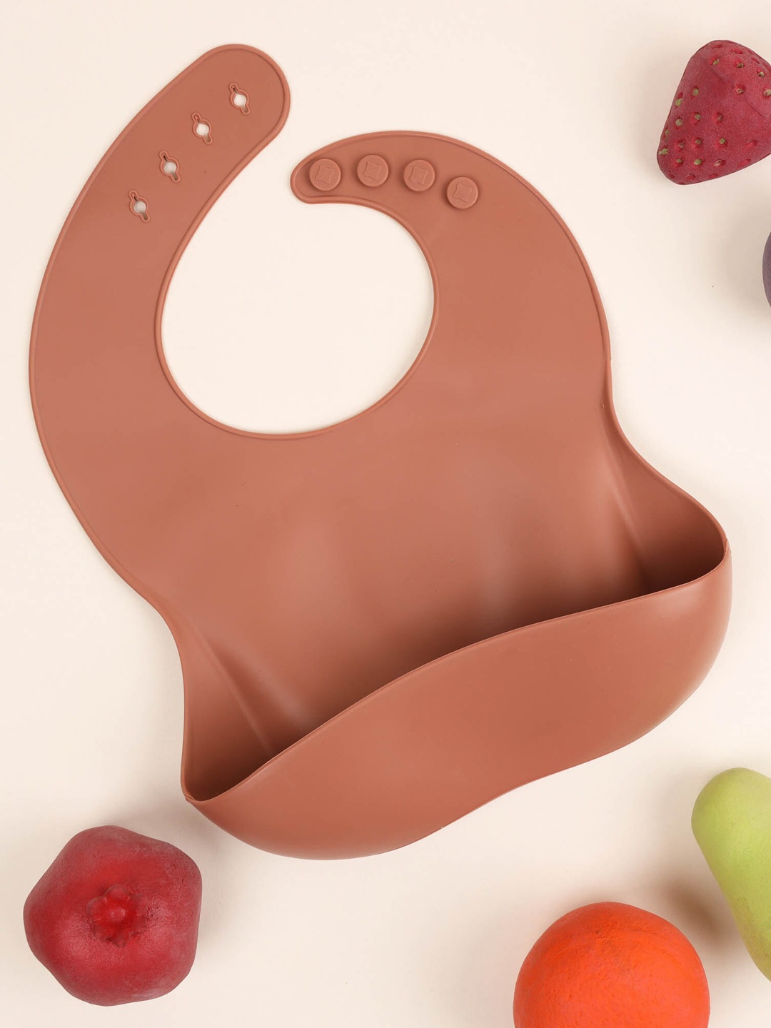 

KICKS & CRAWL Kids Brown Solid Silicone Bibs