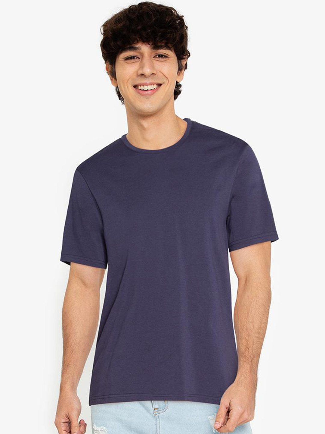 

ZALORA BASICS Men Blue Printed T-Shirt, Navy blue