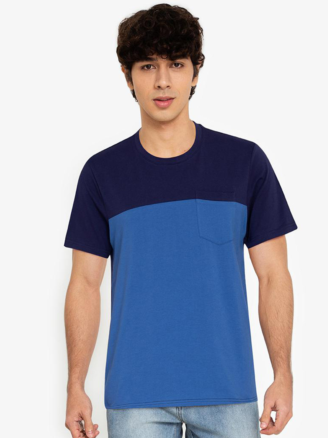 

ZALORA BASICS Men Blue Printed T-Shirt, Multi