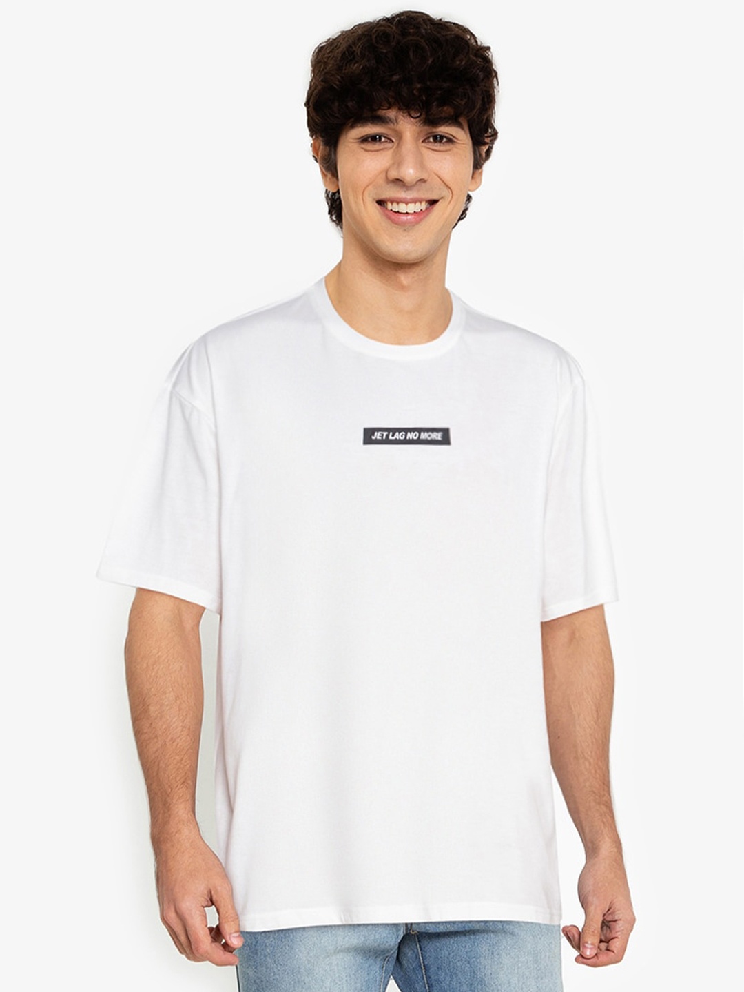 

ZALORA BASICS Men White Typography Printed T-Shirt
