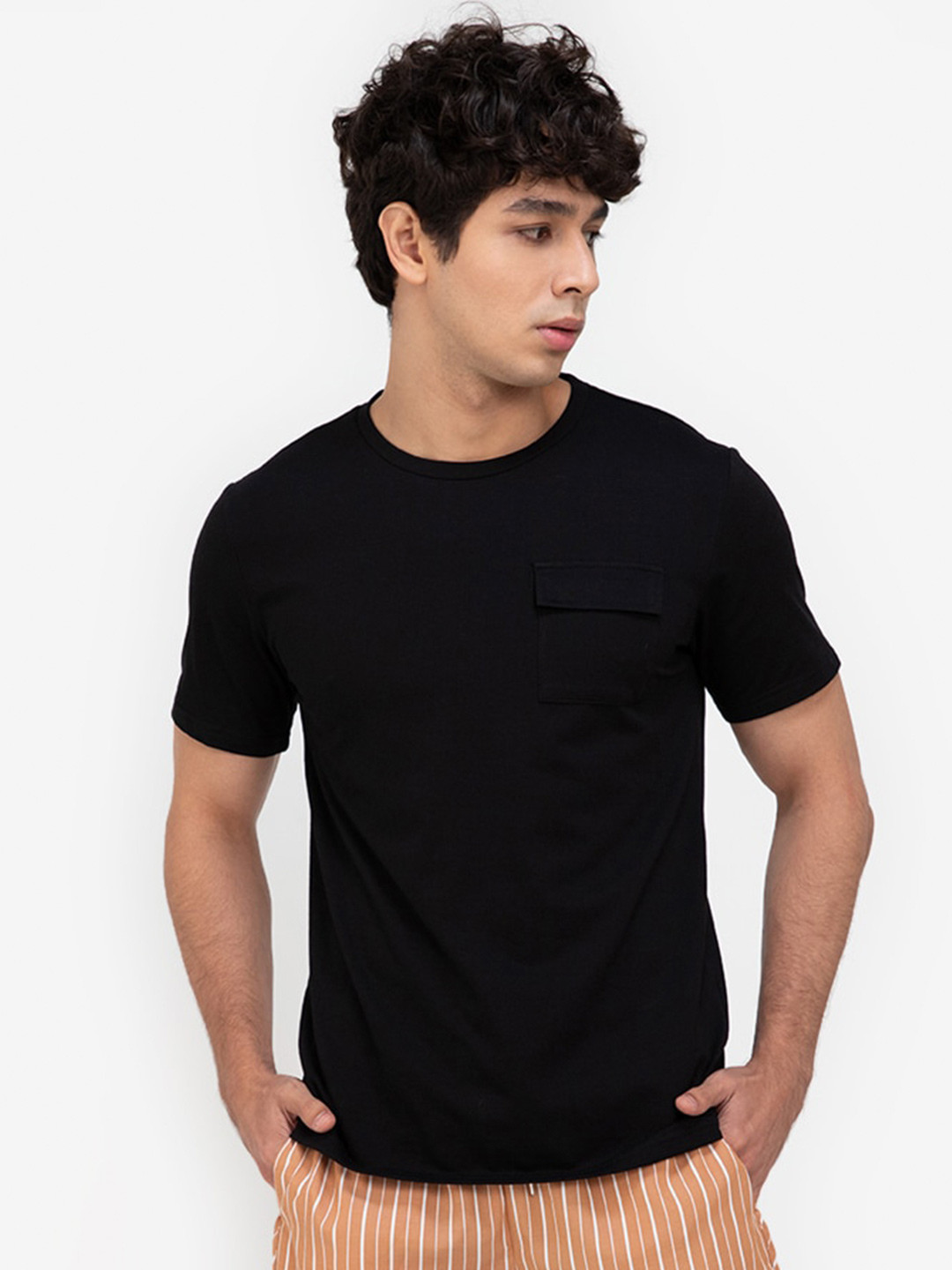 

Men Solid T-Shirt, Black