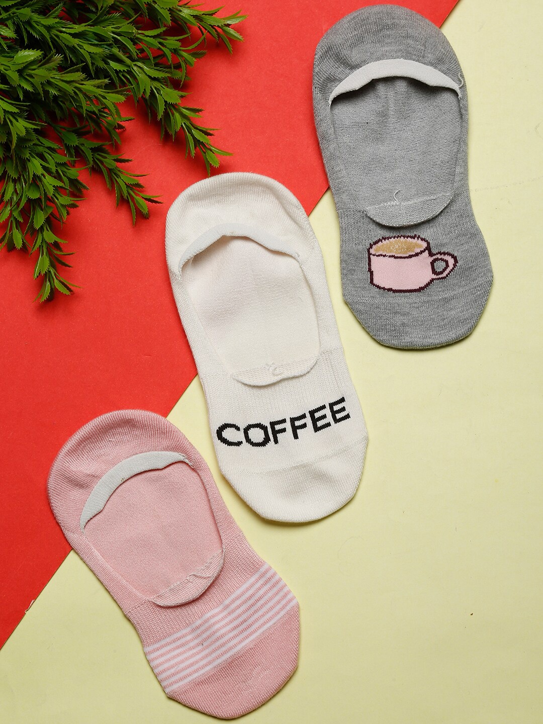 

MUTAQINOTI Men Pack Of 3 Assorted Shoe Liners