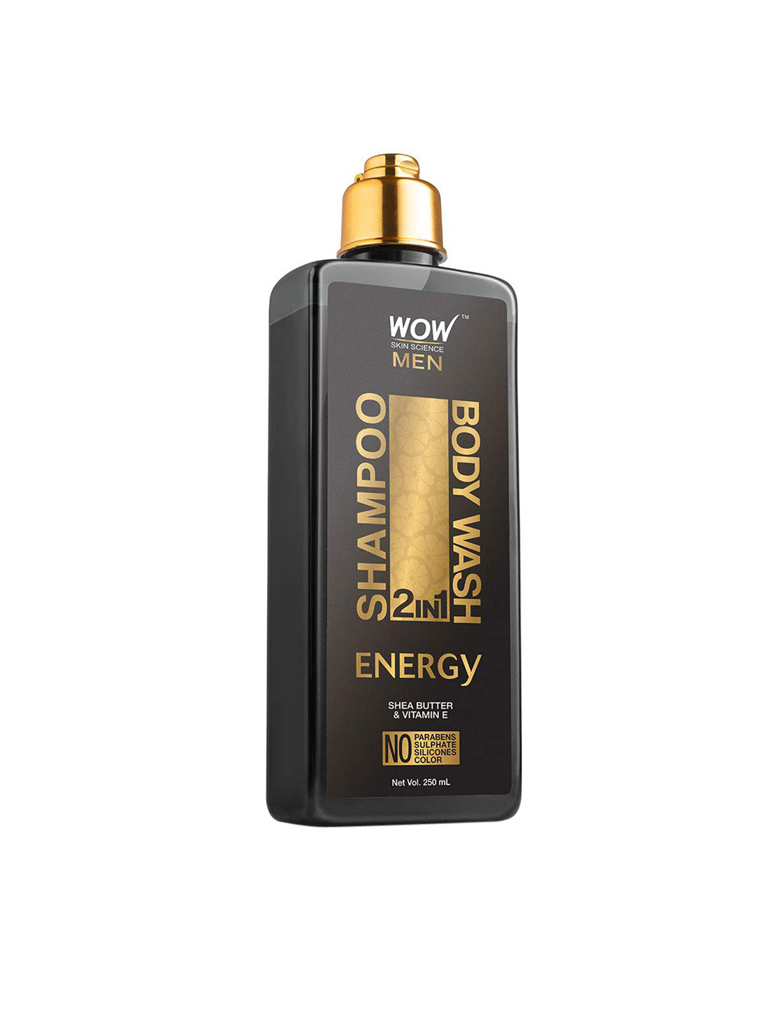 

WOW SKIN SCIENCE Men Energy 2-in-1 Shampoo & Body Wash 250 ml, Brown