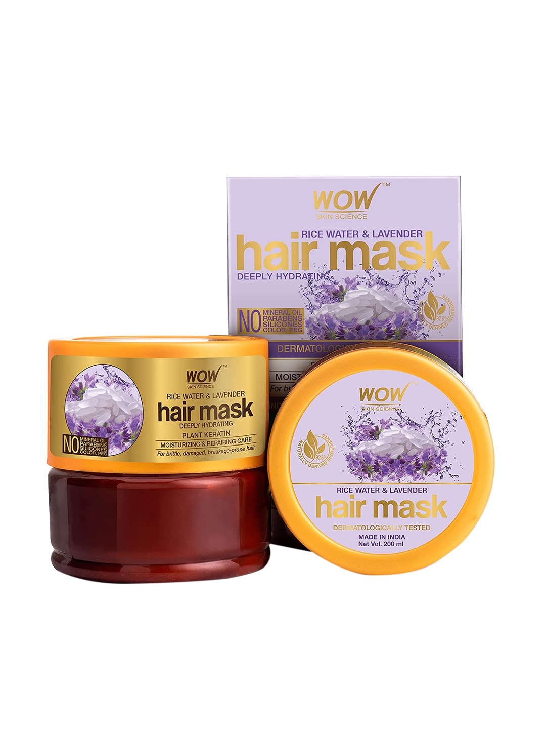 

WOW SKIN SCIENCE Rice Water & Lavender Oil Hair Mask 200 ml