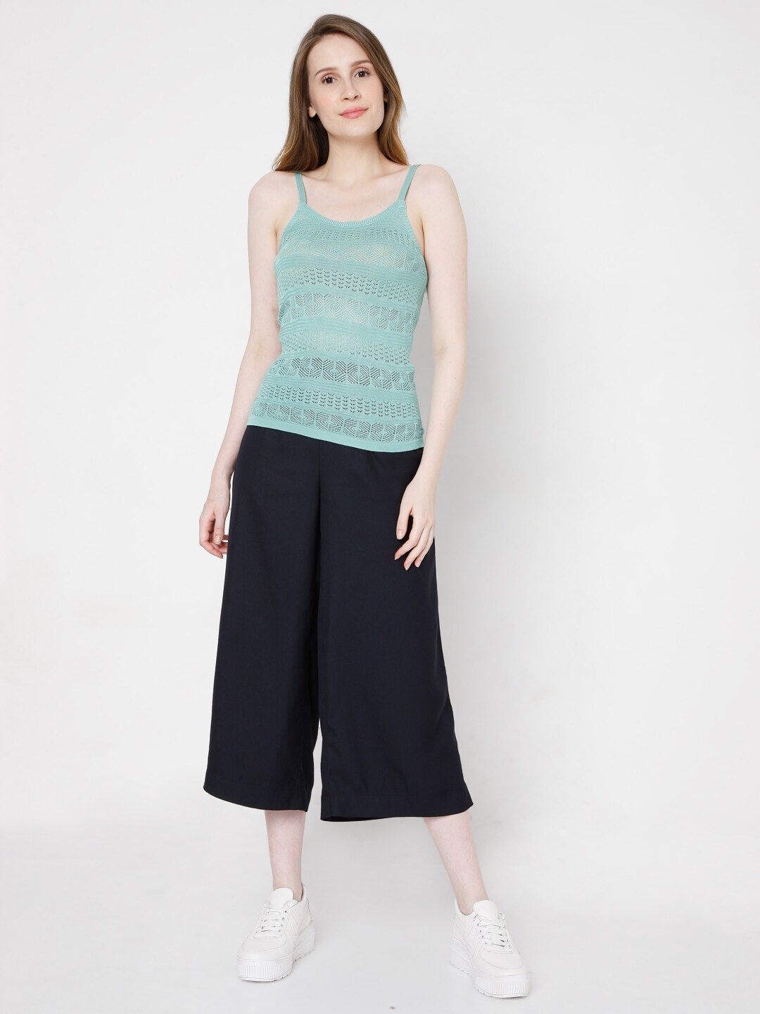 

Vero Moda Women Green Self Design Top
