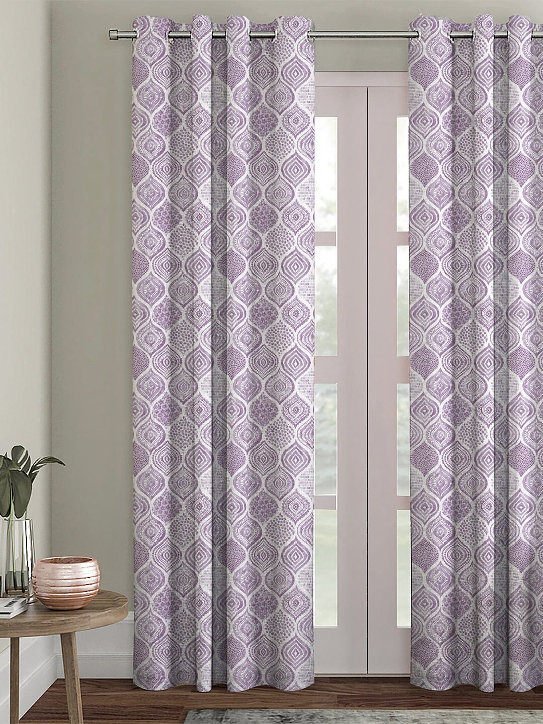 

HOUZZCODE Purple Black Out Window Curtain