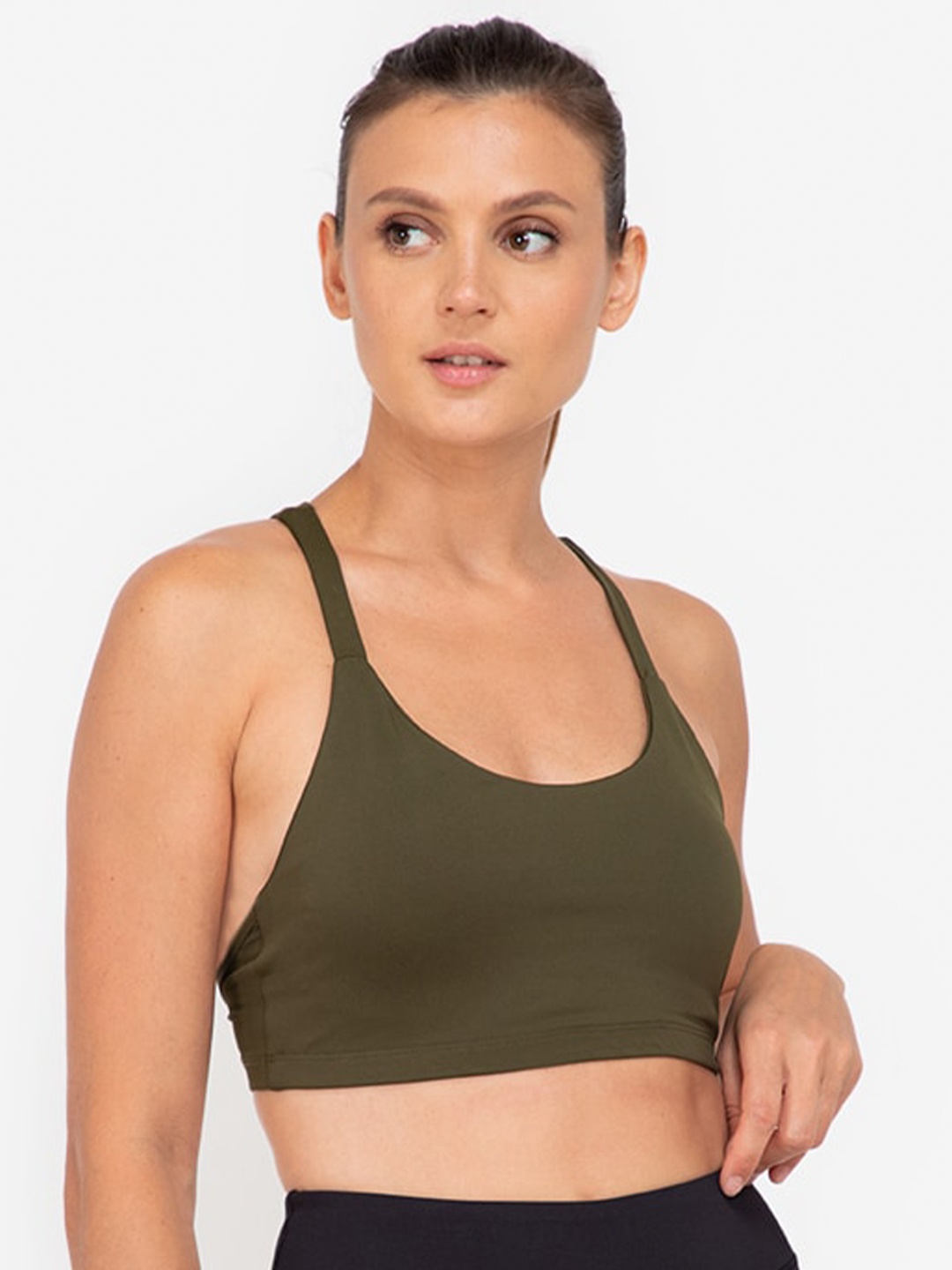 

ZALORA ACTIVE Olive Green Sports Bra Lightly Padded ZV0921WAP0439D-L