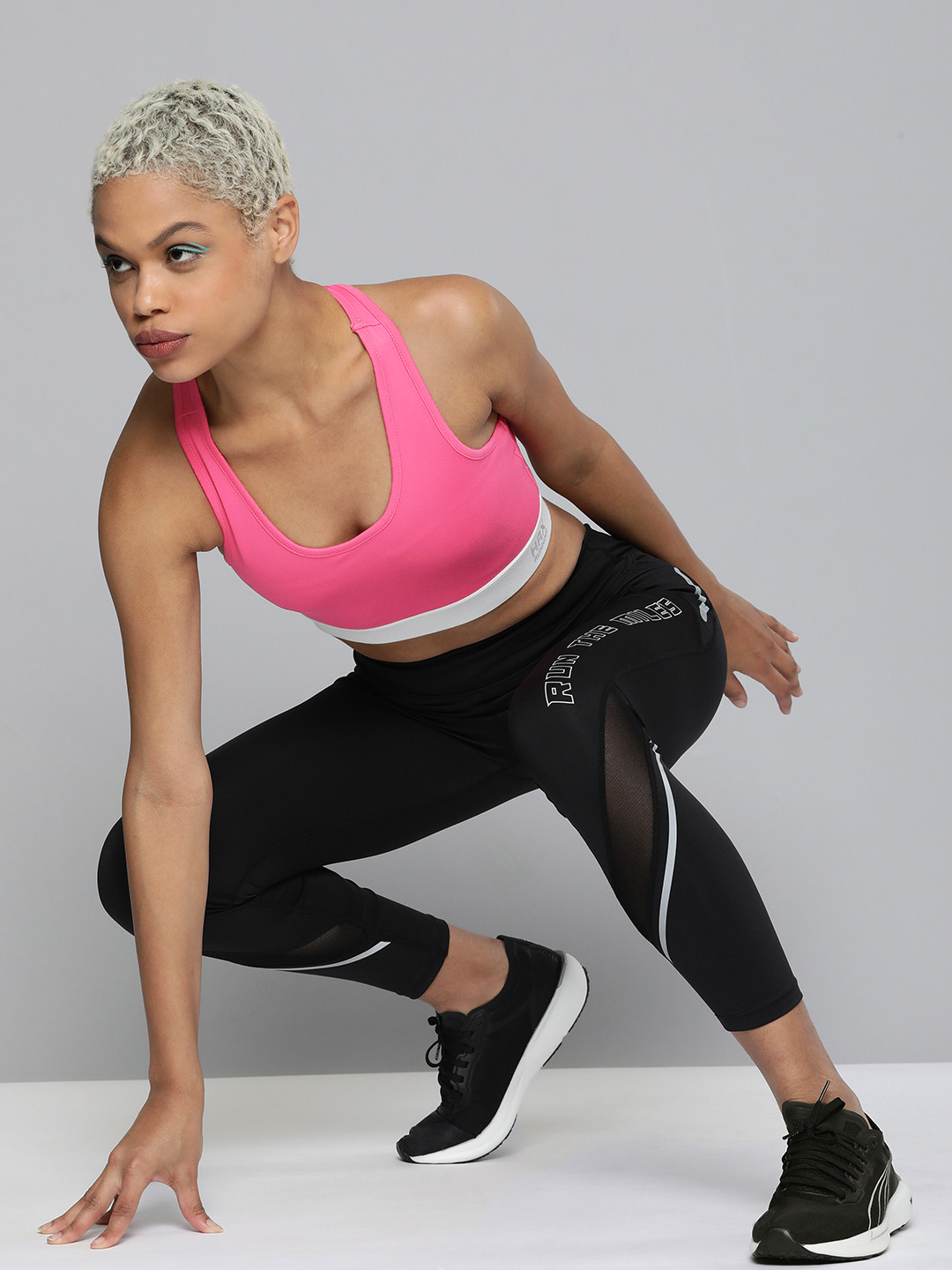 

HRX By Hrithik Roshan Running Women Fushia Pink Rapid-Dry Brand Carrier Sports Bra