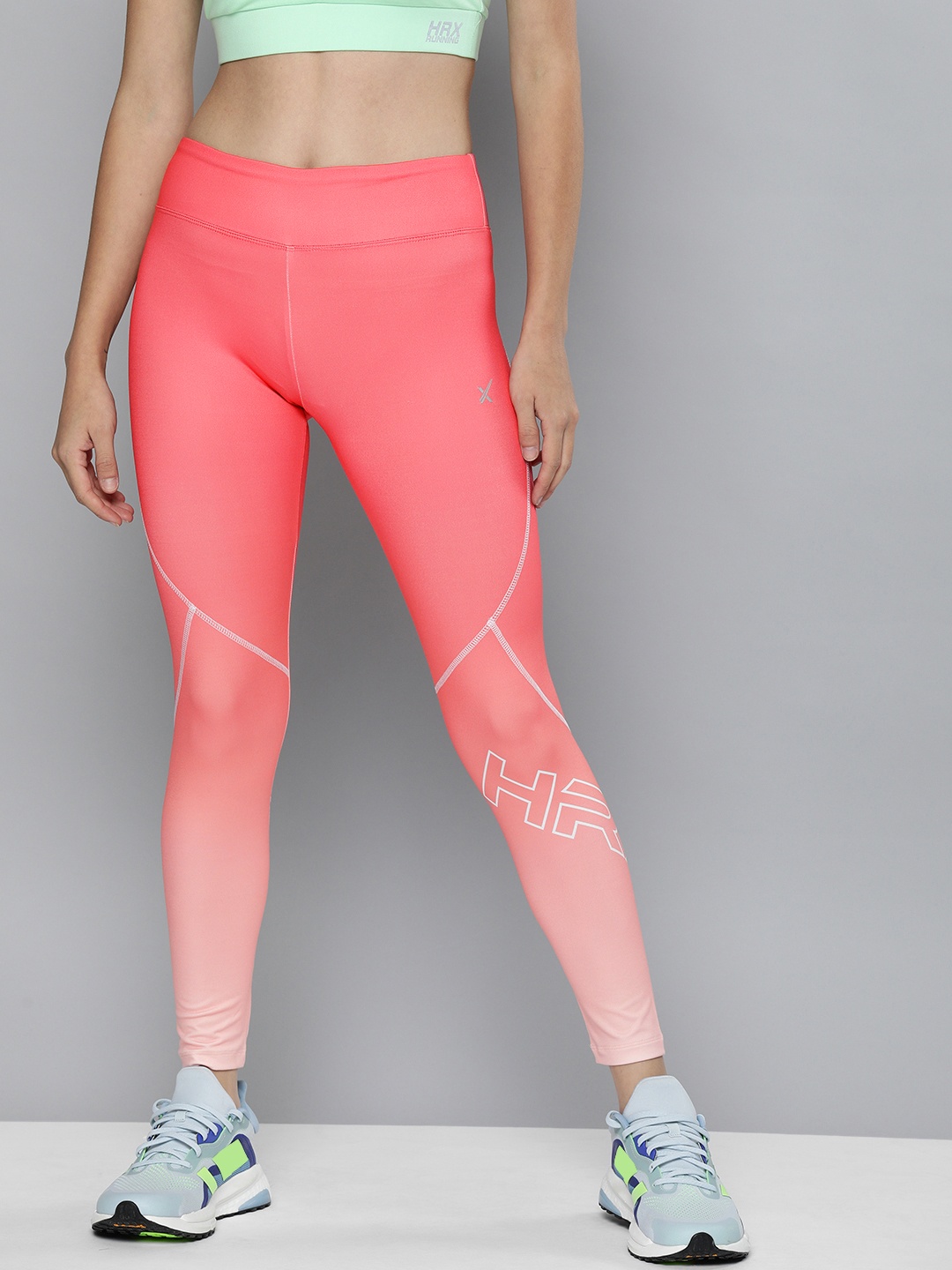 

HRX by Hrithik Roshan Training Women Desert Pink Rapid-Dry AOP Tights, Rose