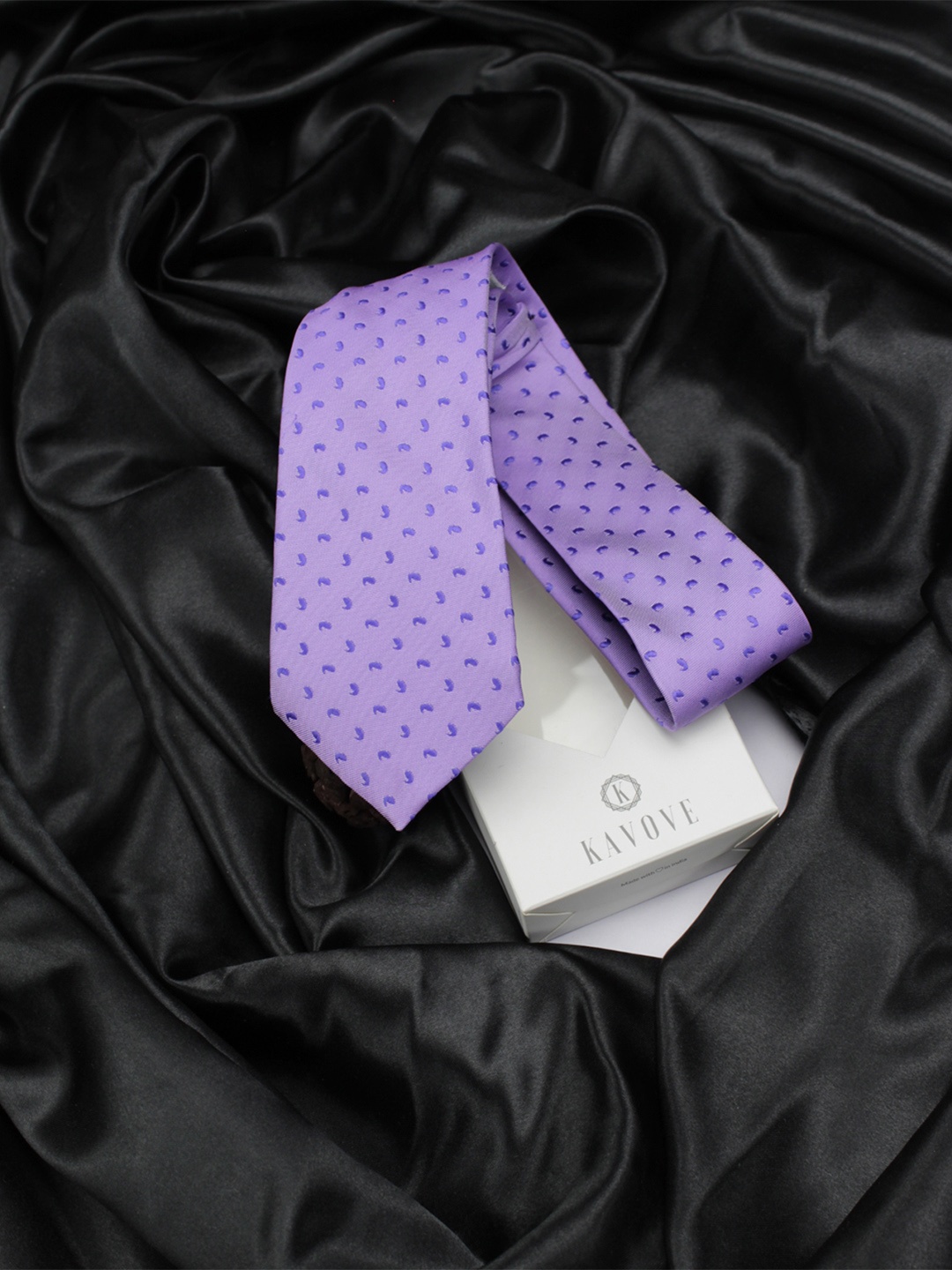 

KOVOVE Men Purple & Blue Woven Design Broad Tie