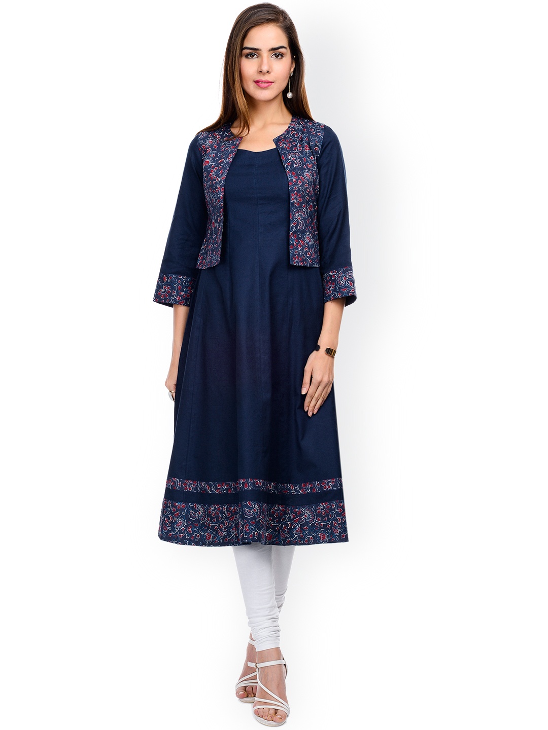 

Tissu Women Blue Solid Anarkali Kurta