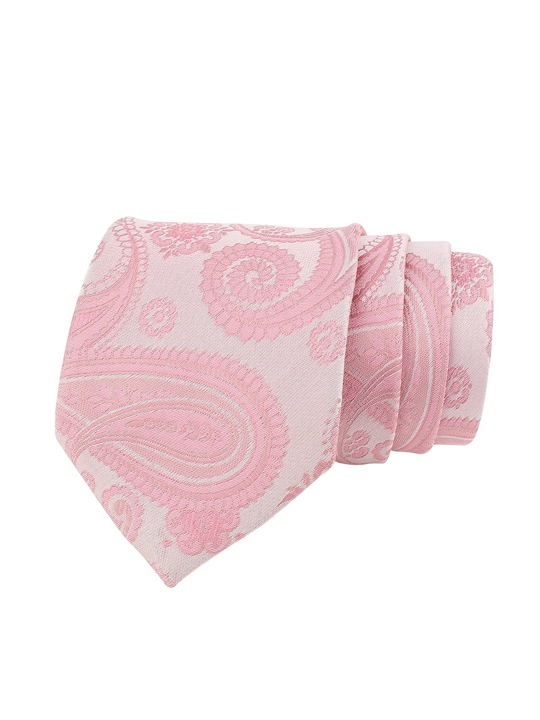 

KOVOVE Men Pink Paisley Woven Design Broad Tie